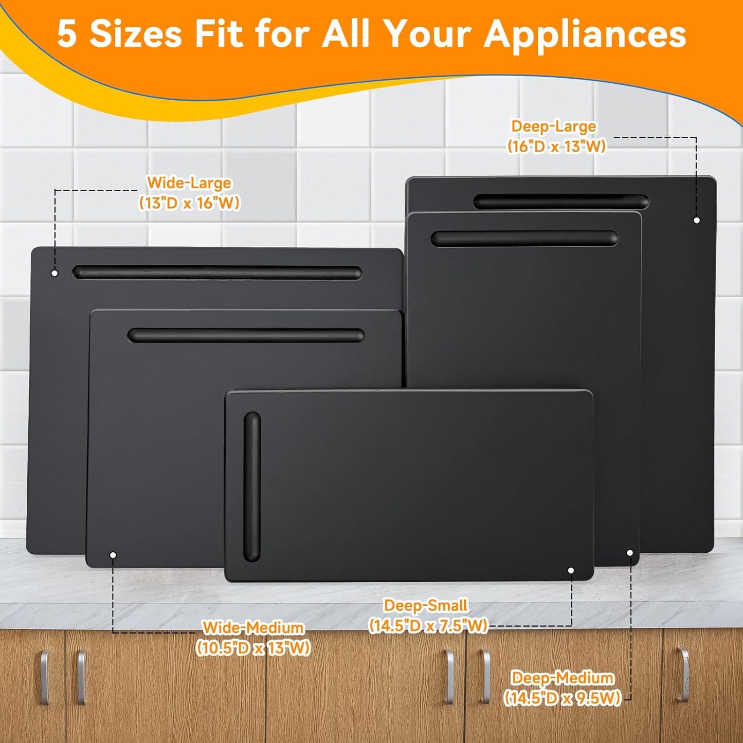 Wood Appliance Sliders with 360' Wheels, Sliding Tray for Coffee Maker & Heavy Kitchen Appliances,Countertop Appliance slider for Kitchen Appliance, Premium Wood Rolling Tray,No Assemble (Wide-Medium)