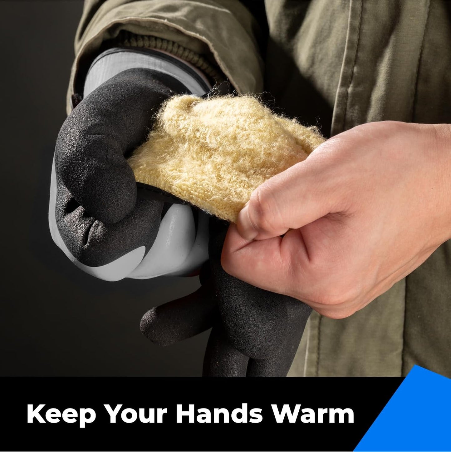 toolant 100% Waterproof Gloves Bulk Pack, 3 Pairs, Winter Work Gloves for Cold Weather, Touchsreen, Warm Freezer Gloves, Thermal Insulated, With Grip, Grey, Small