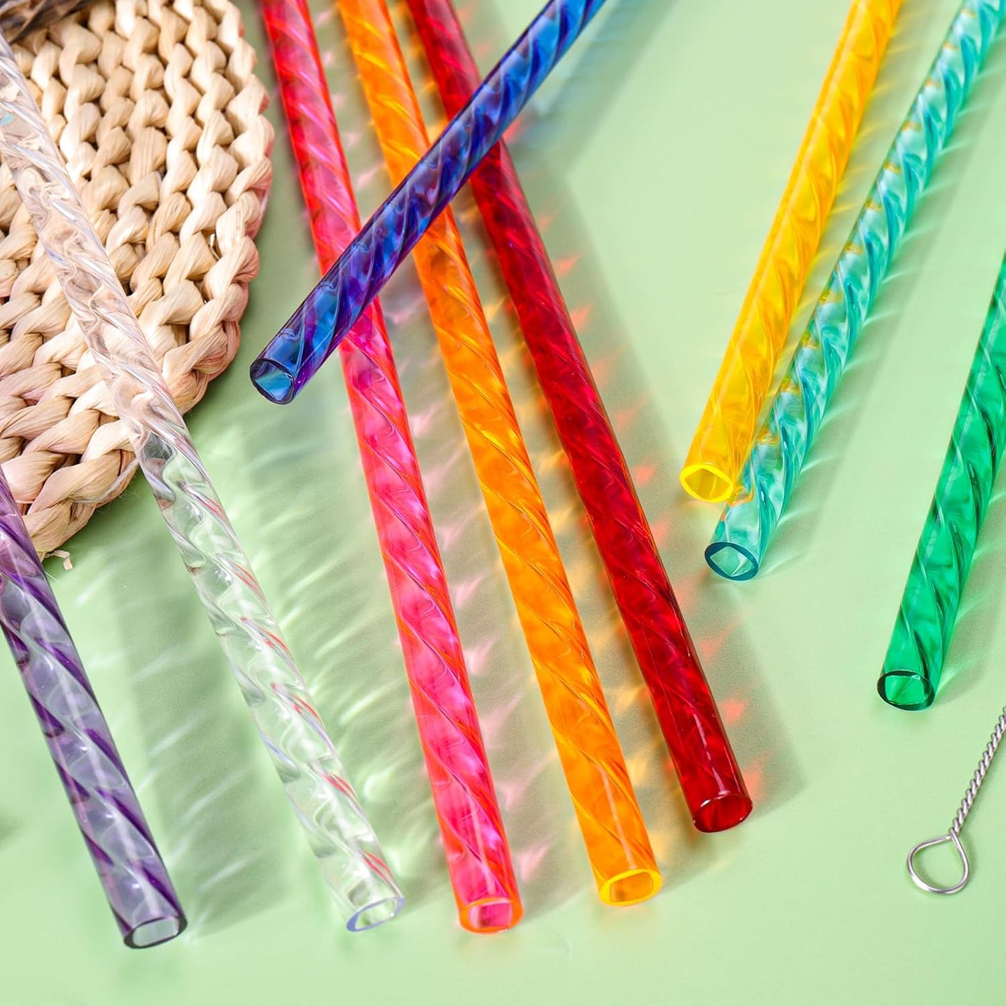 Reusable Straws for Stanley Cup Replacement,12 Inch Plastic Extra Long Straw for 40/30 oz Tumbler,Clear Hard Drinking Straws for Stanley,10mm Large Wide Water Bottle Straw for Stanley Cup Accessories