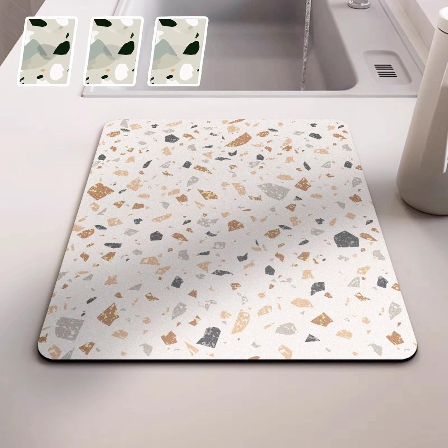 Dish Drying Mat - Absorbent Countertop Mat for Coffee Maker, Expresso Machine, Kitchen Use (04,12''×20'')