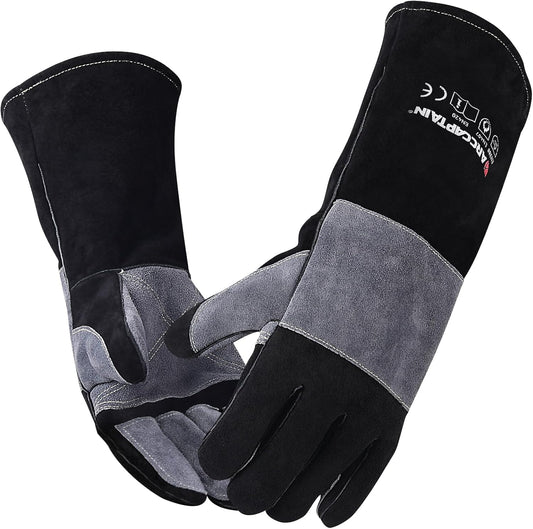 ARCCAPTAIN Welding Gloves 932℉ Heat/Fire Resistant 16 inches Gloves for Stick, Mig, Forge, BBQ, Grill, Fireplace, Baking, Stove Working Protection