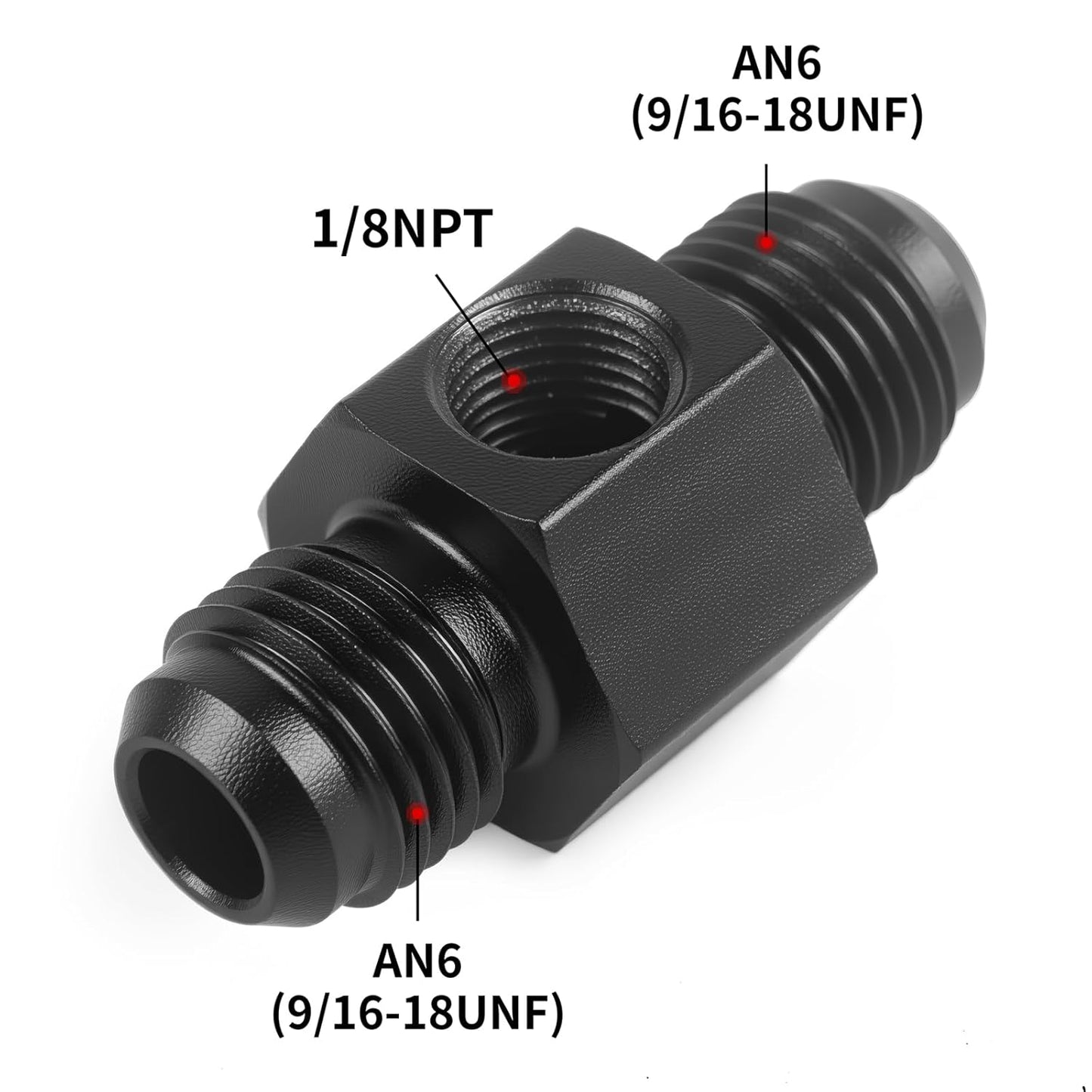 Universal 0-100psi Fuel Pressure Gauge 1/8" NPT Oil Press Gauge with 6AN Male to 6AN Male Fuel Pressure Fitting Adapter