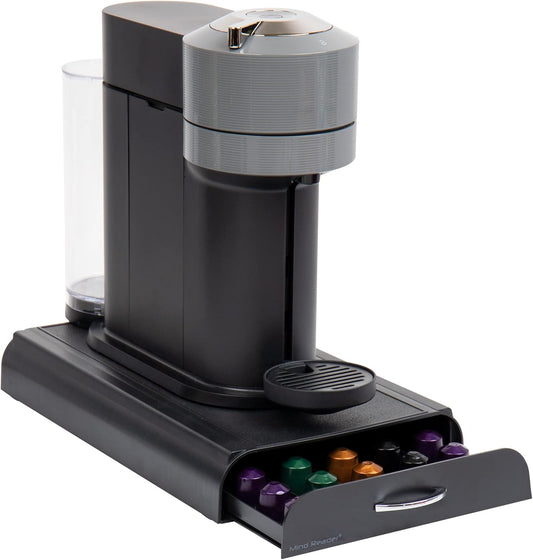 Mind Reader Nespresso Compatible Capsule Drawer, Countertop Organizer, Coffee Pod Holder, Storage, 9.25"L x 15"W x 2"H, Black (Pack of 12)