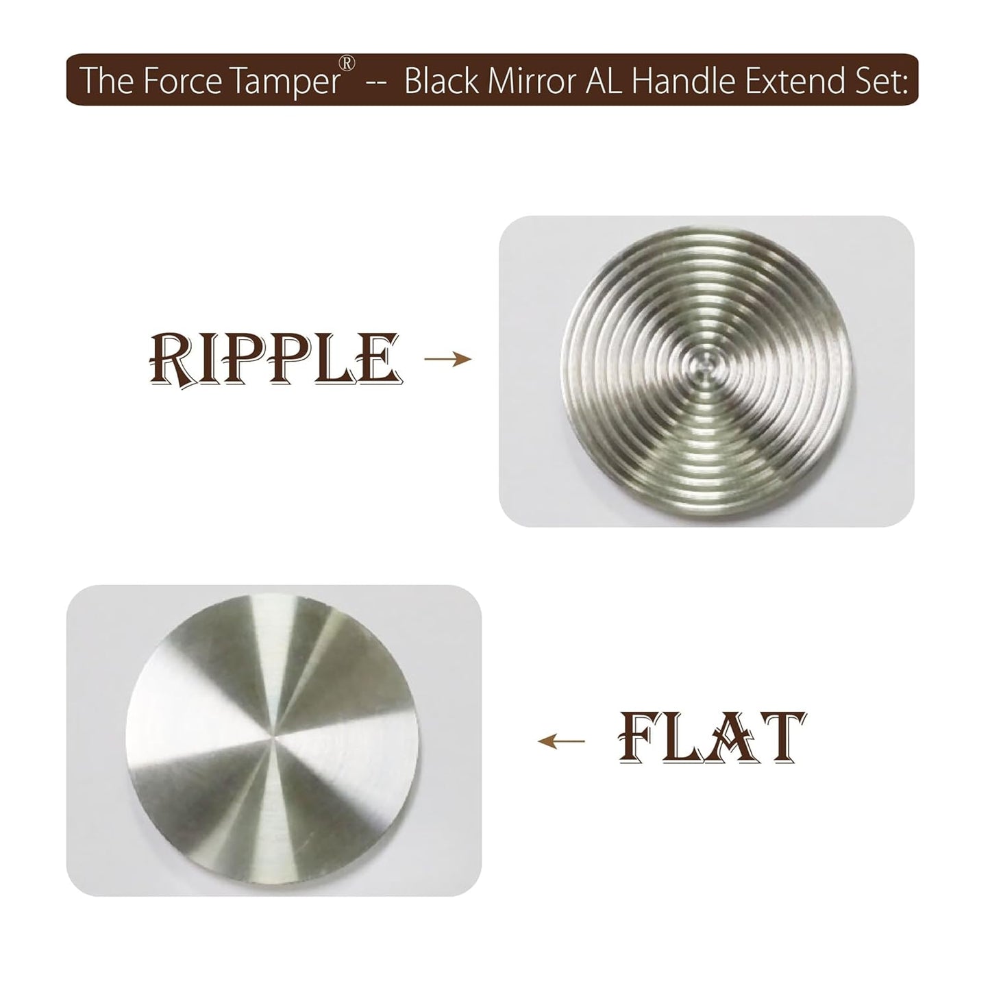 The Force Tamper Automatic Impact Adjustable Constant Pressure and Autoleveling Coffee Tamper Black Mirror Jellyfish AL Handle Set Pro (Extend Set, 53.50mm)