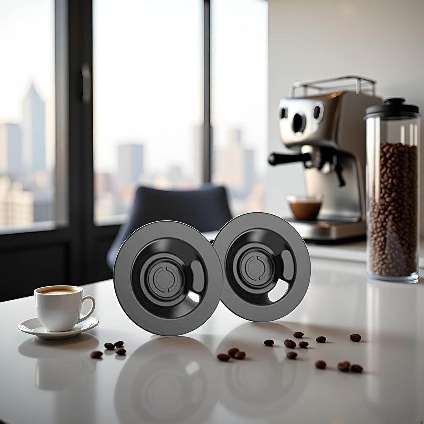 2Pcs Black Espresso Cleaning Disc for Select Espresso Machines,Accessories for Espresso Machine,Backflush Disc for Espresso Makers Comparable to Part Rubber Disks,Home and Kitchen (54mm)