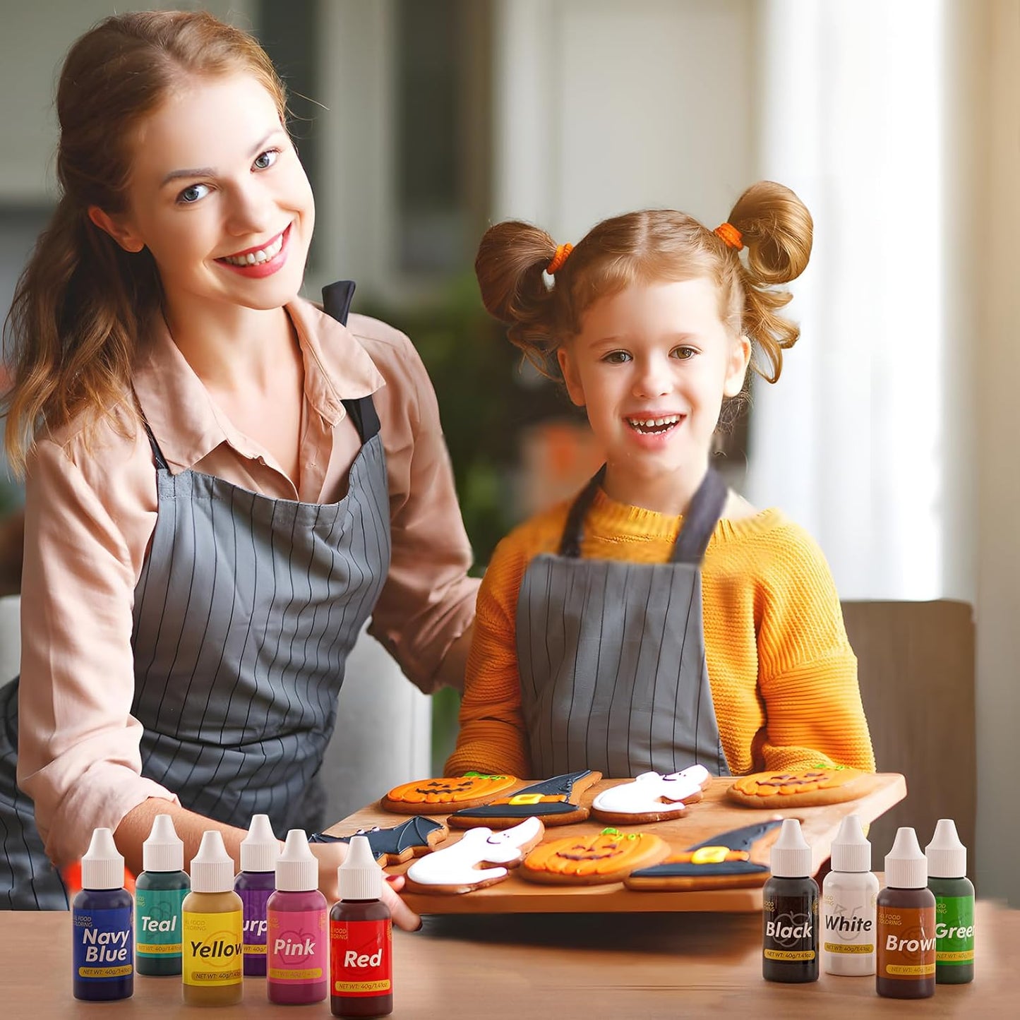 Gel Food Coloring for Cake Decorating - 40g Concentrated Assorted Edible Colors - Vibrant Tasteless Food Dye Professional-Grade Dye for Easter Eggs Fondant Cookies Frosting Royal Icing Baking - Black