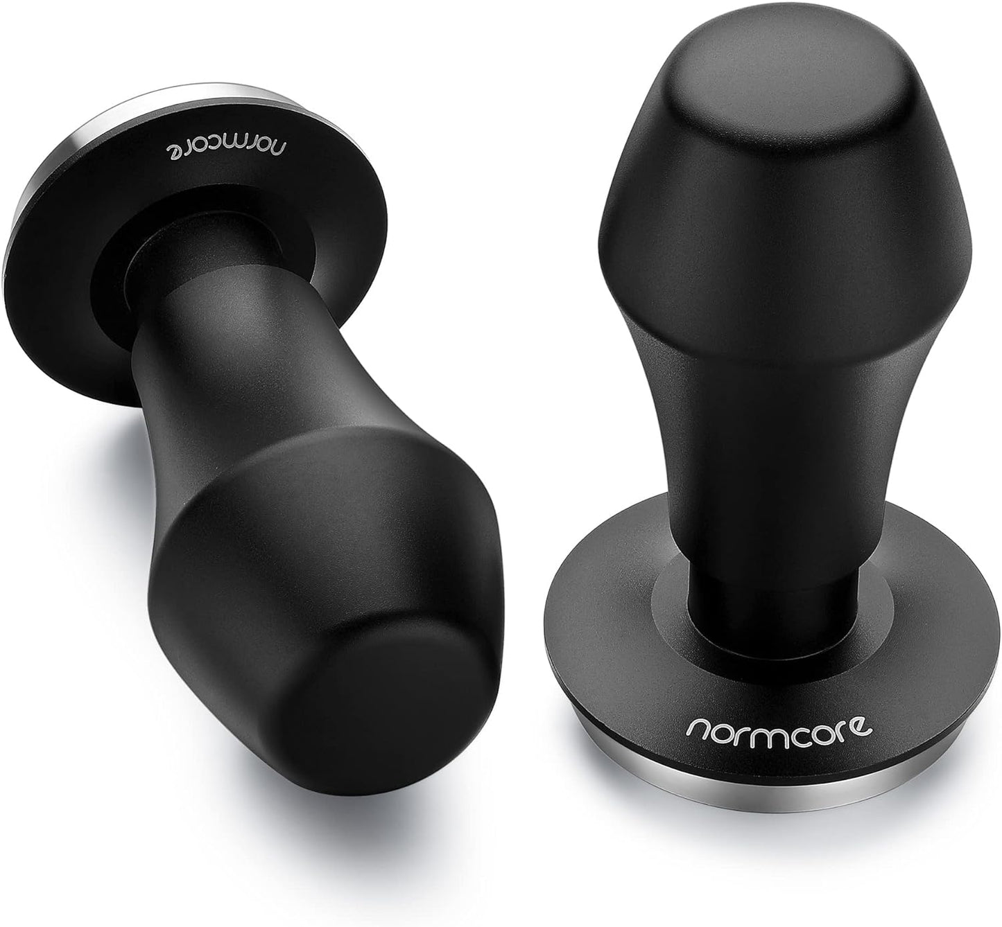 Normcore 58mm Coffee Tamper - V4 Spring-loaded Tamper with Stainless Steel Flat Base - 15lb / 25lb / 30lbs Replacement Springs - Anodized Aluminum Handle and Stand - Fits 58mm Standard Baskets