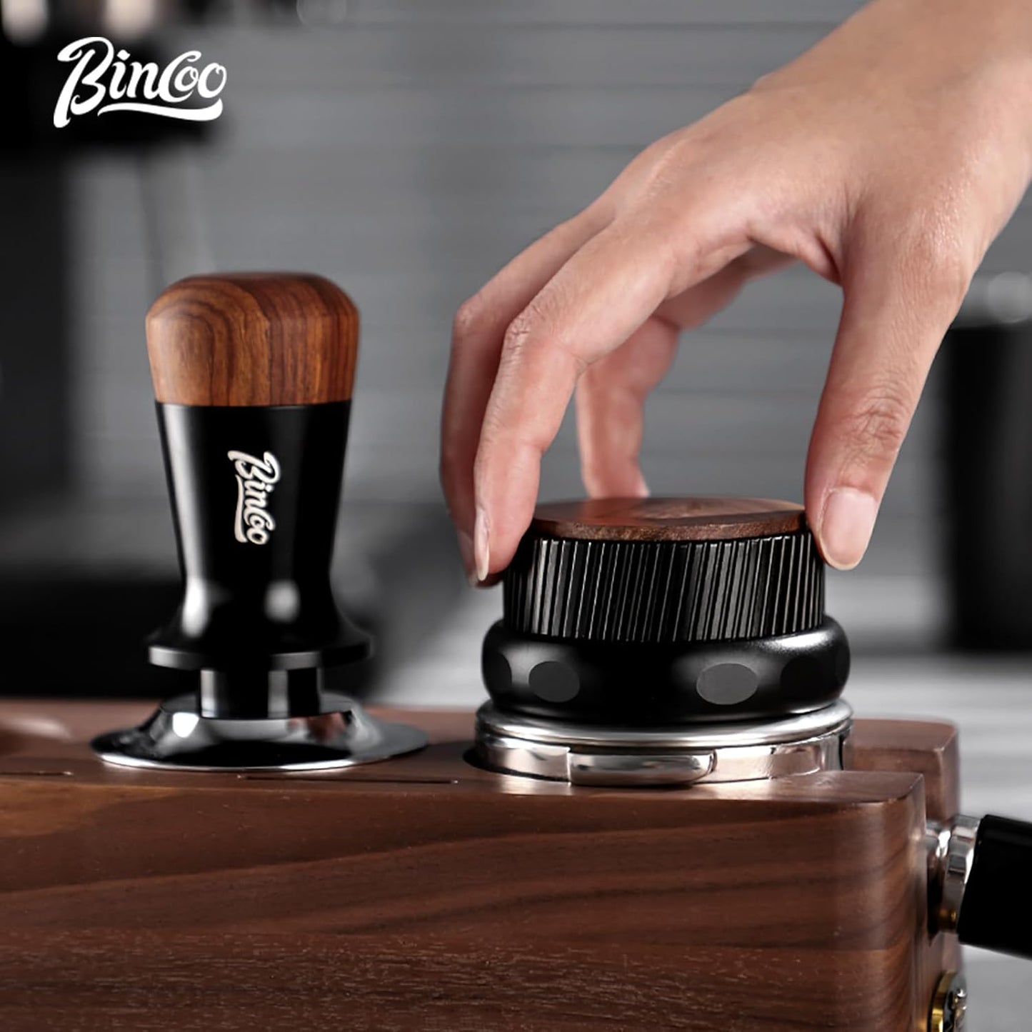 Bincoo 58mm Espresso Distribution Tool,Adjustable Depth Coffee Distribution-Espresso Coffee Leveler Tool for Bottomless Portafilter-Barista Espresso Accessories (58MM)