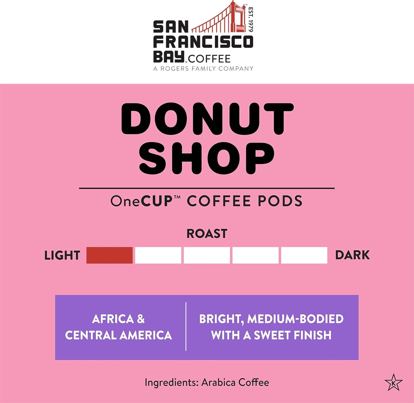 San Francisco Bay Compostable Coffee Pods - Donut Shop (36 Ct) K Cup Compatible including Keurig 2.0, Light Roast