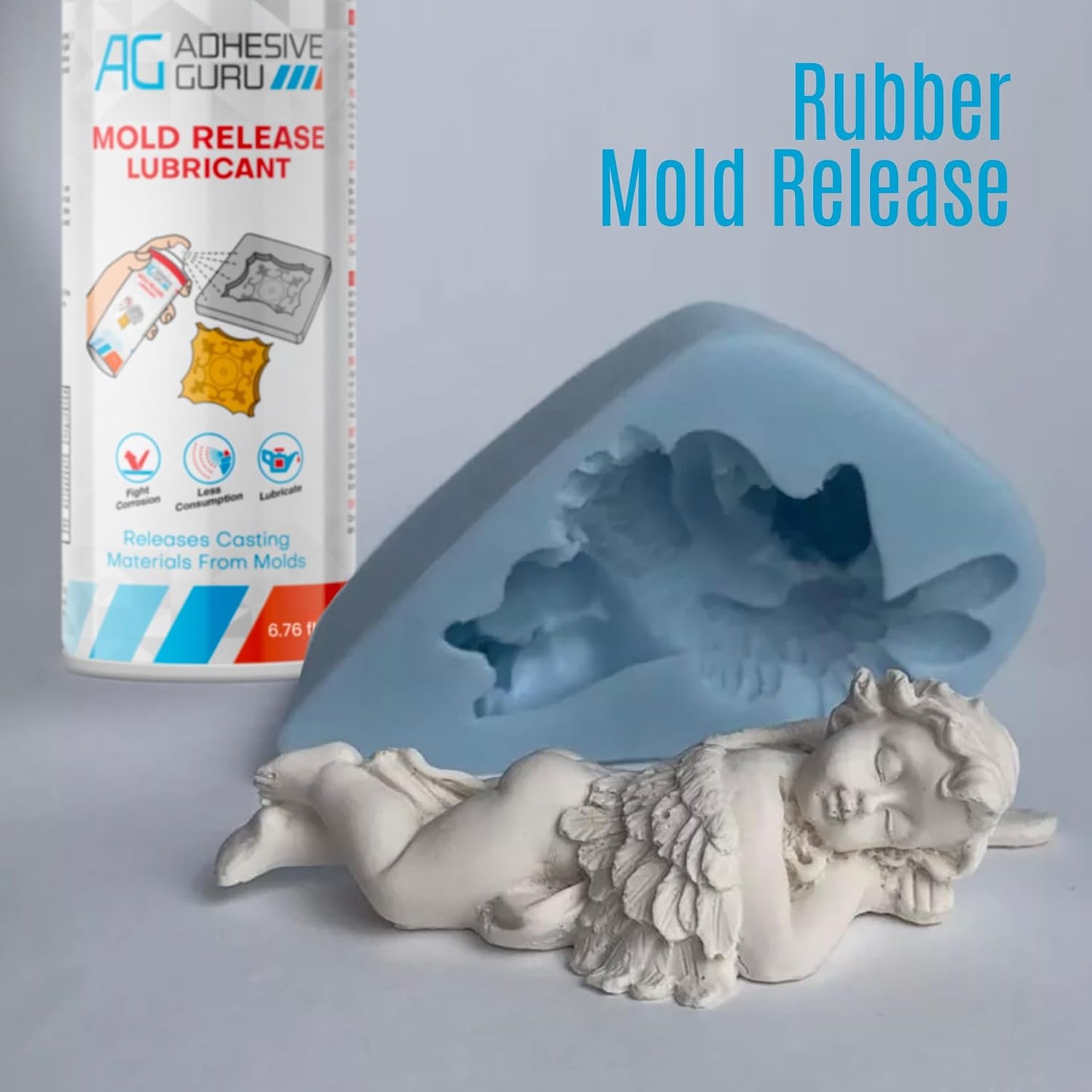 Adhesive Guru Silicone Mold Release Aerosol Spray (2x6.76 fl oz) Lubricant Agent for Epoxy Resin Molds (2 Pack)