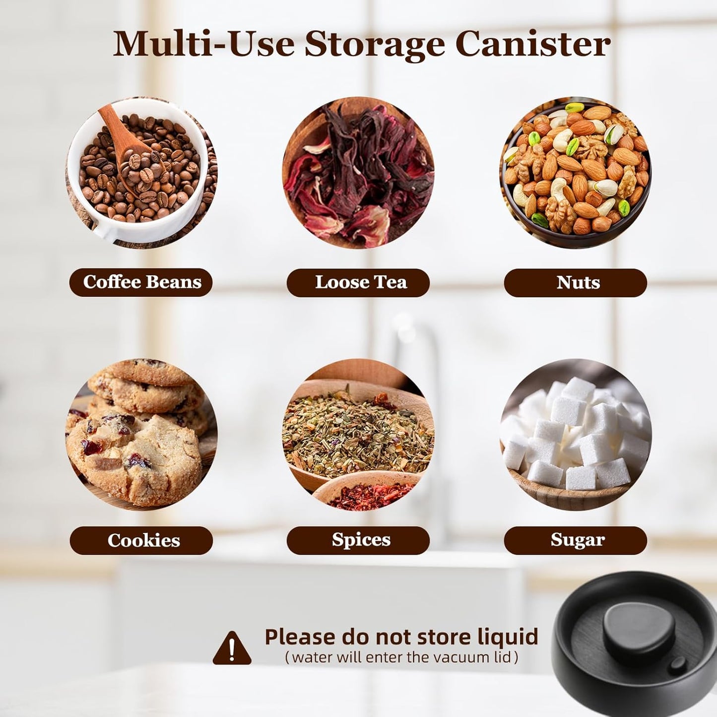 Vacuum Glass Jar with Airtight Lid,41floz/1200ml Borosilicate Glass Coffee Canister Container,Perfect for Coffee Beans & Grounds,Loose Leaf Tea,Candy,Sugar,Nuts,Spices