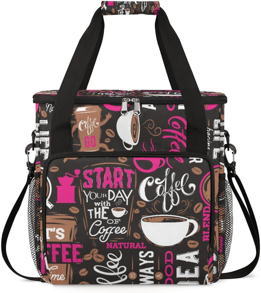 cfpolar Coffee Maker Storage Bag, Waterproof Travel Carrying Storage Tote Bag Organizer Case, Compatible with K-Mini or K-Mini Plus, And Suitable for Other Accessories， With Pockets for K-Cup Pods