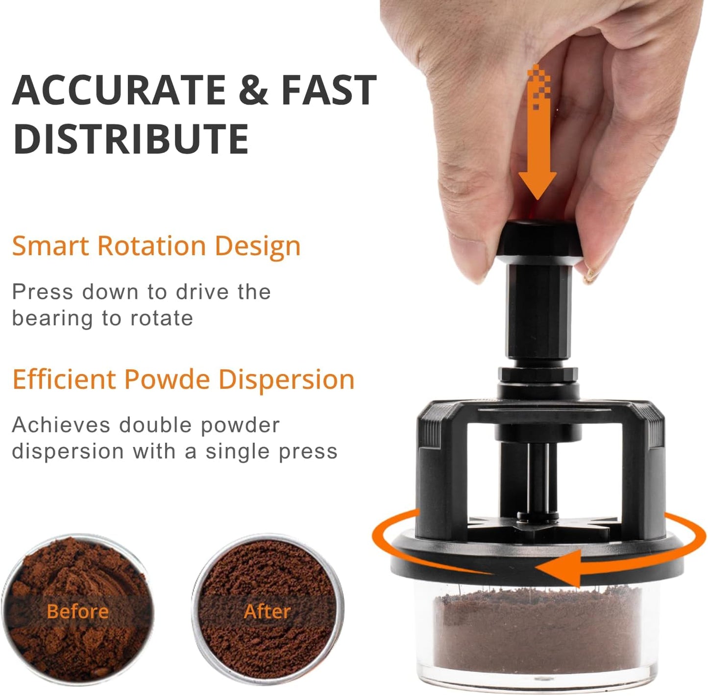 WDT Tool Espresso 58mm, 9 Needle Espresso Stirrer Distribution Tool for Barista, Adjustable Depth Espresso Needle Distributor with Magnetic Base (58mm)