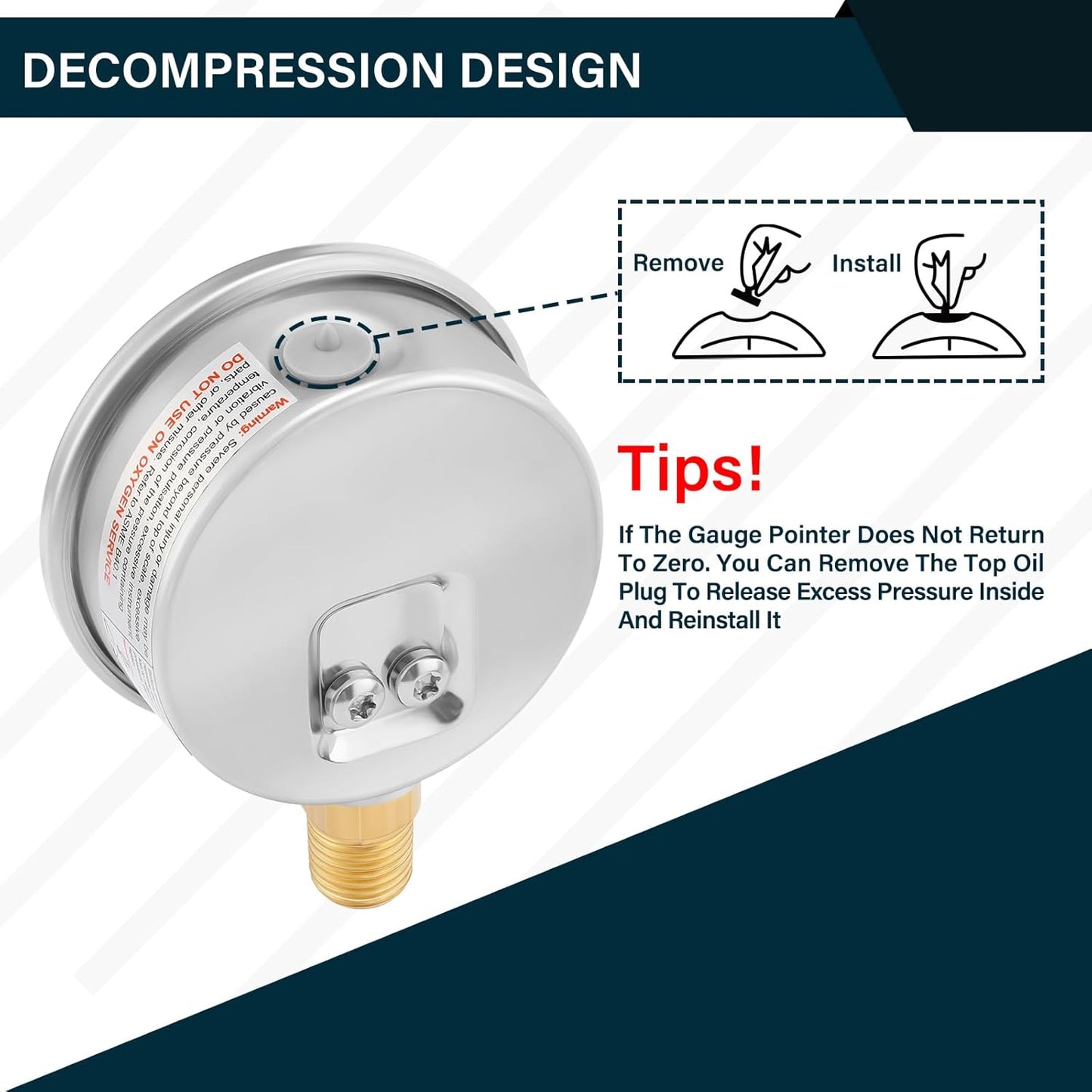 MEASUREMAN 2-1/2" dial,Glycerin Filled, Stainless Steel case, Brass Inside, 0-10psi/kpa,1/4" NPT Lower Mount