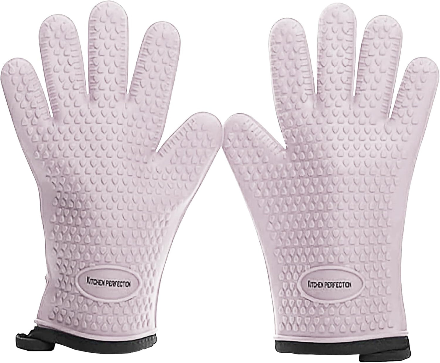 KITCHEN PERFECTION S Silicone Smoker Oven Gloves for Women -Extreme Heat Resistant BBQ Gloves -Handle Hot Food Right on Your Grill Fryer |Waterproof Oven Mitts Cooking Gloves |Superior Set+3 Bonuses