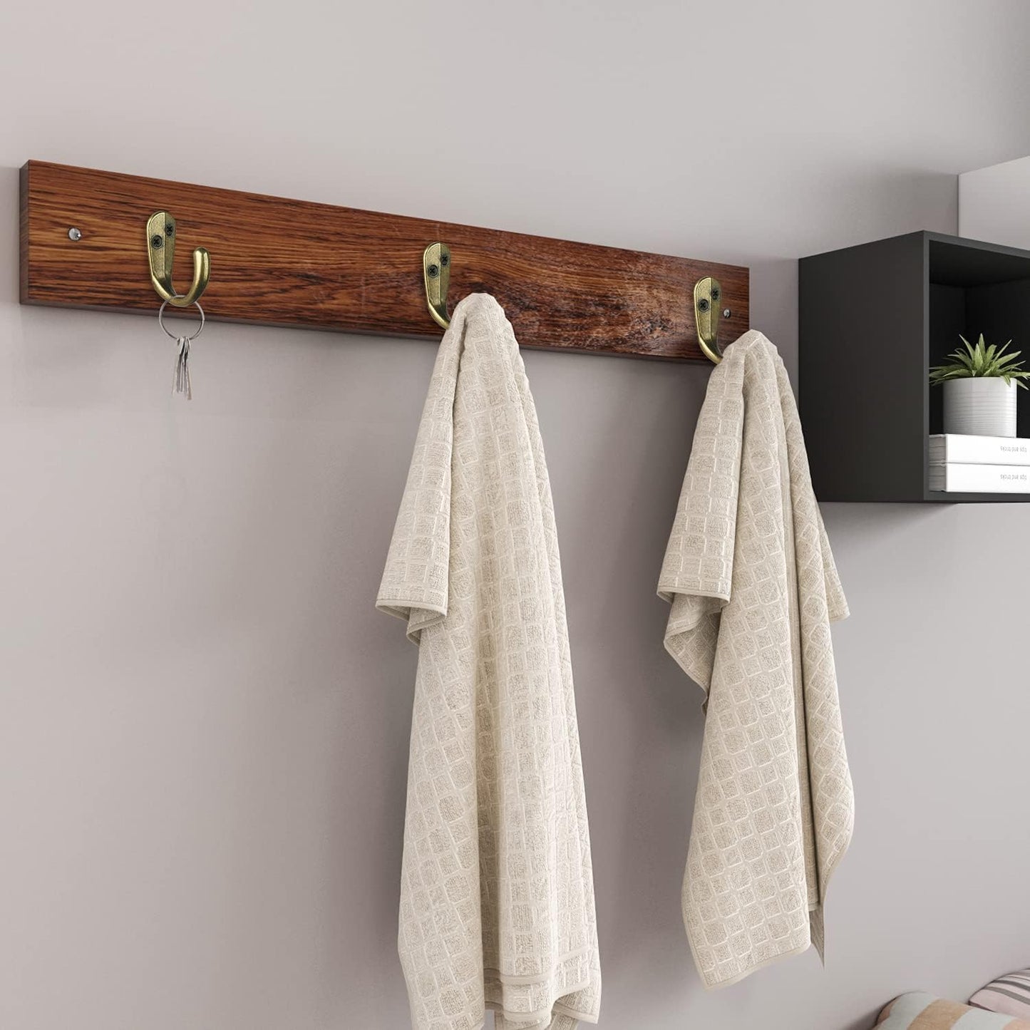 IBosins 50PCS Coat Hooks Wall Mounted Single Prong Robe Hook for Hanging Towel Hooks with 100 Screws for Cup, Mug, Bags, Hat, Cap, Scarf, Pet leashes