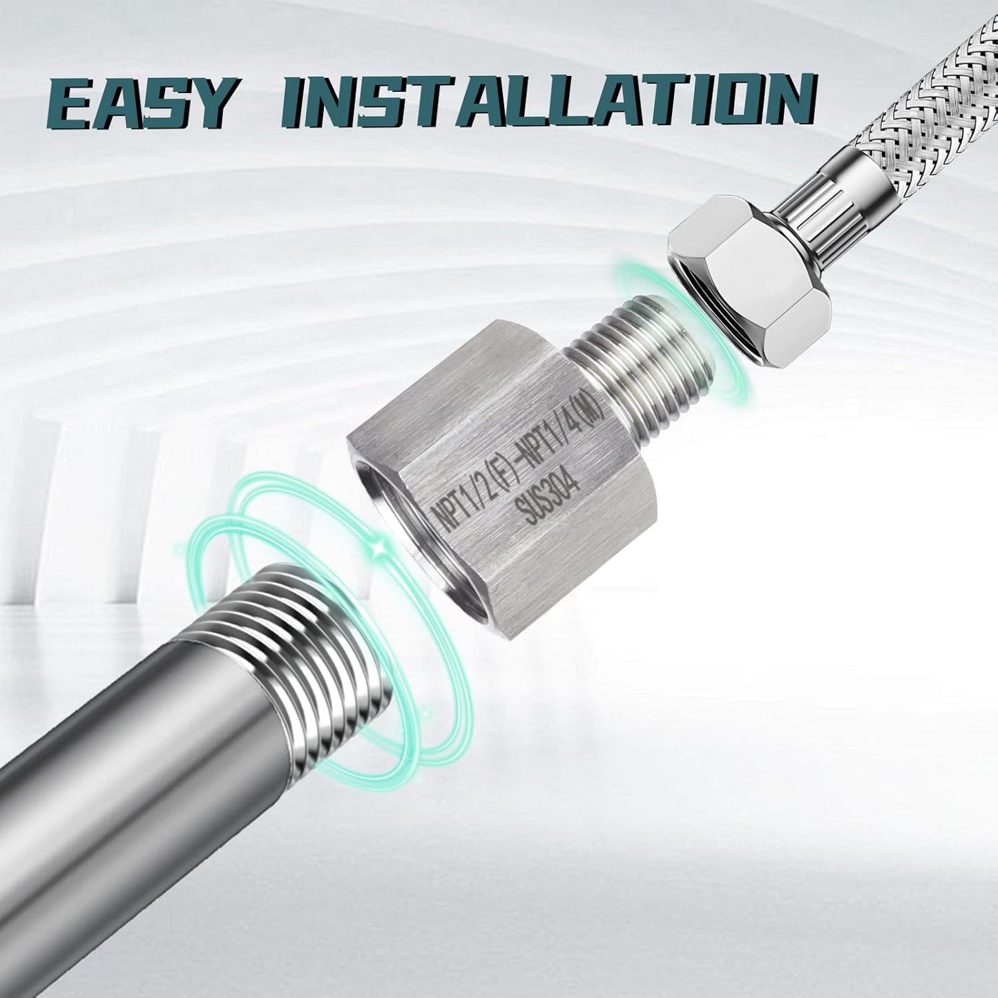 2 pieces Npt3/4 Female to Npt1/2 Male Reducer,3/4-1/2Water pipe Adapter, Fabricate of 304 Stainless Steel