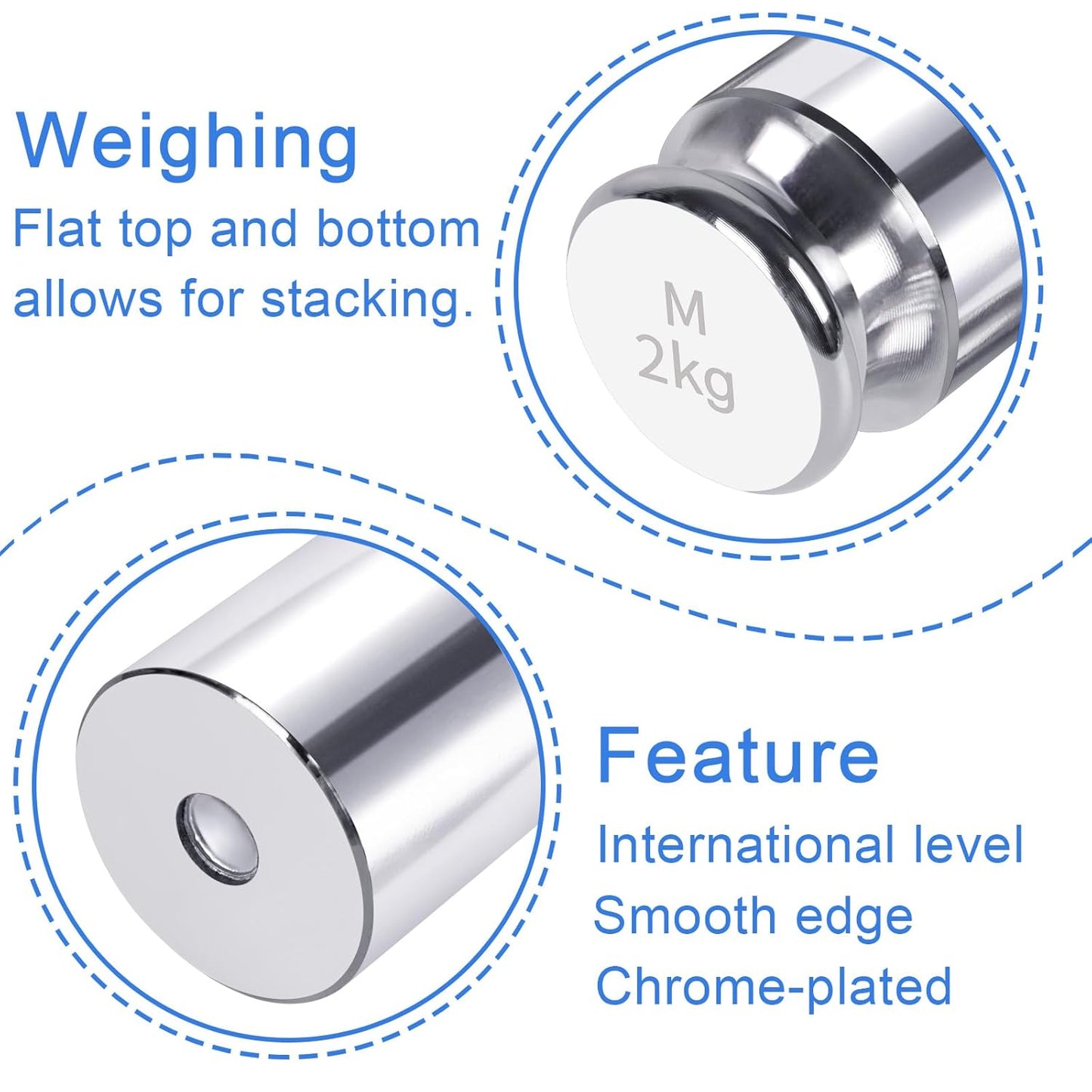 QP 2000g Calibration Weights, OIML Class M1 High Precision Gram Weights, Stainless Steel Scale Calibration Weight for Digital Scale, Balance Scale, Chrome Finish Scale Weights with Storage Case