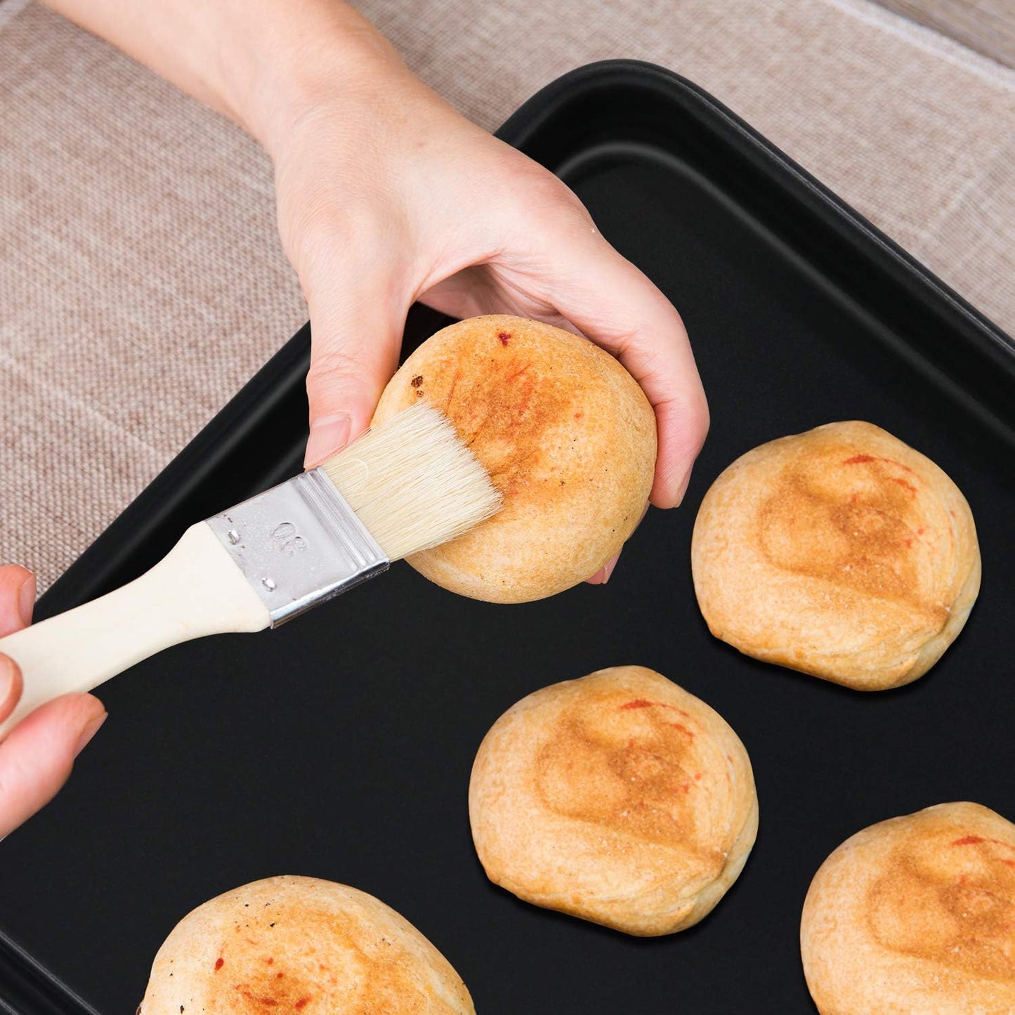 Toaster Oven Pans Set of 2, Shinsin 11-Inch Nonstick Baking Sheet Pans and Trays, 1/8 Thicker Replacement Small Baking Tray Accessories for Cookie, Non Toxic and Easy Clean and Diswasher Safe,Black