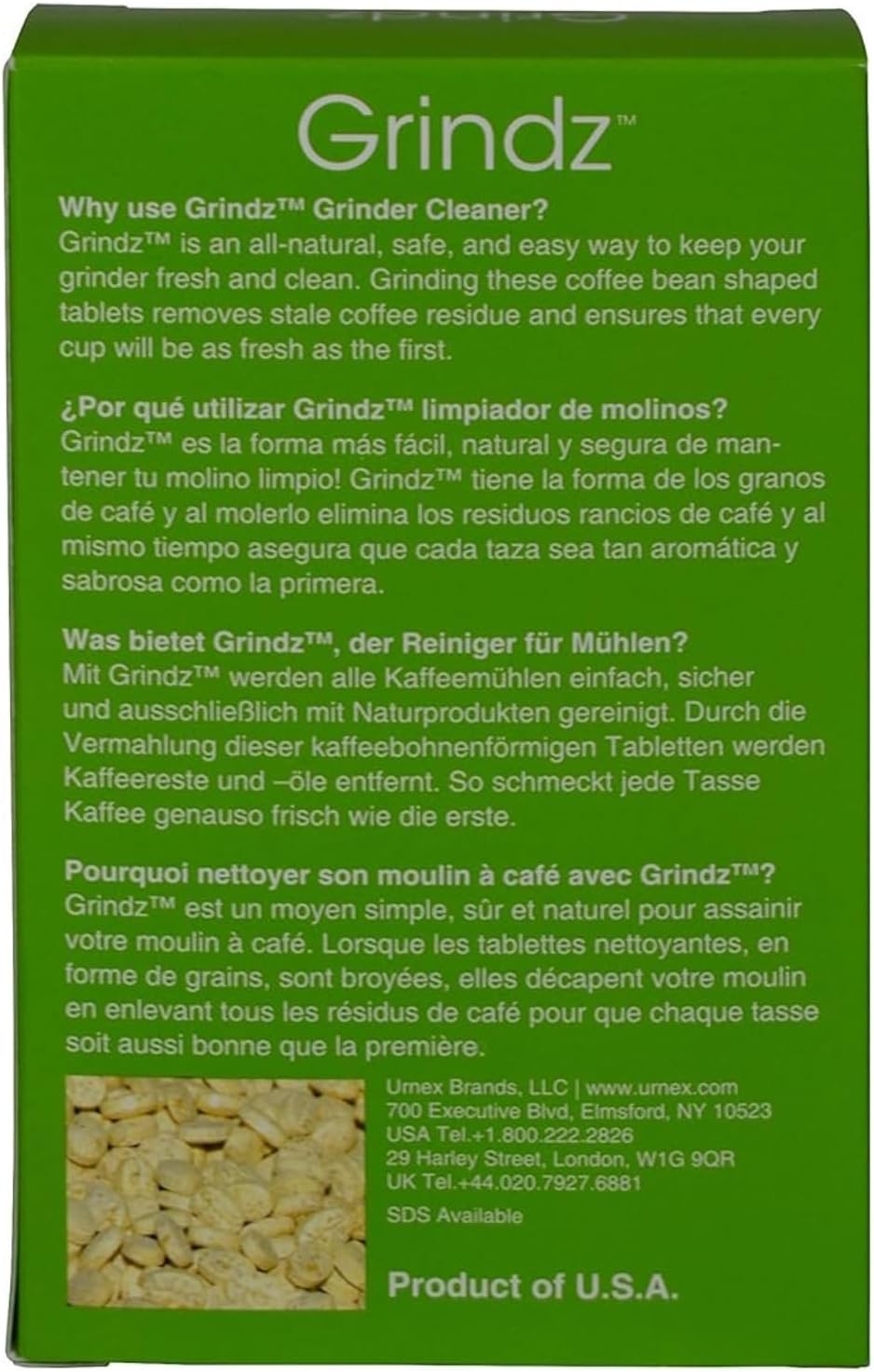 Urnex Grindz Professional Coffee Grinder Cleaning Tablets, 3 Single Use Packets