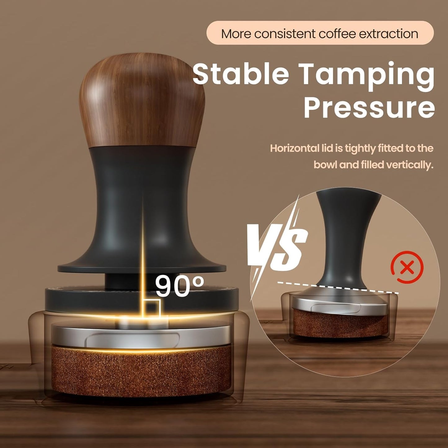 MHW-3BOMBER 54mm Espresso Tamper - 3 Spring Loaded Coffee Tamper with 15lb / 30lbs Replacement Springs - Barista Calibrated Tamper with Sound Feedback - Compatible with 53/54mm Portafilter T6173T-OS