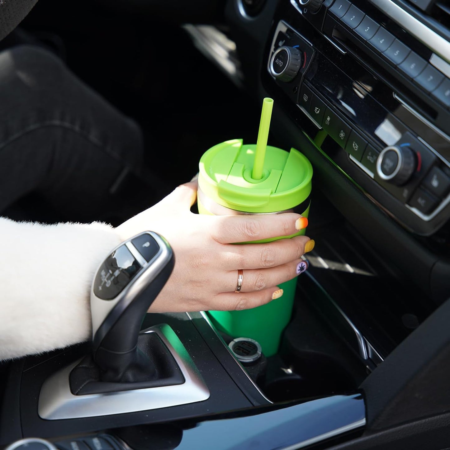 BJPKPK 18oz Tumbler With lid And Straw Stainless Steel Travel Coffee Mug Insulated Tumblers Cups,Bamboo Grove