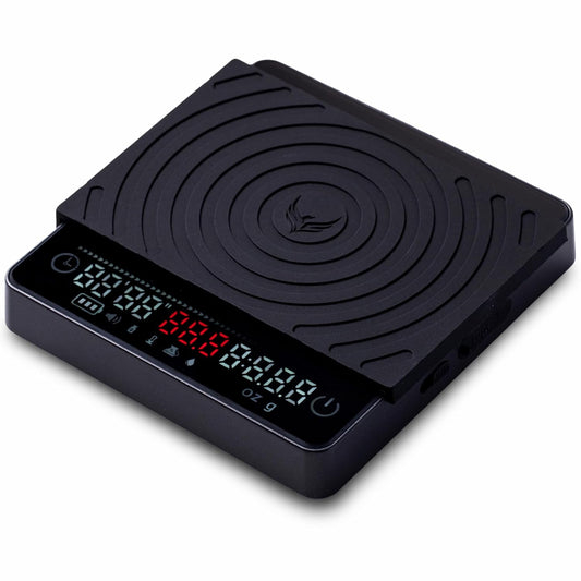 Smart Coffee Scale – Easy Use Digital Espresso Scale with Timer, Auto Tare & Flow Rate Indicator – Compact Rechargeable Weight Scale for Drip Coffee, Pour Over & Matcha