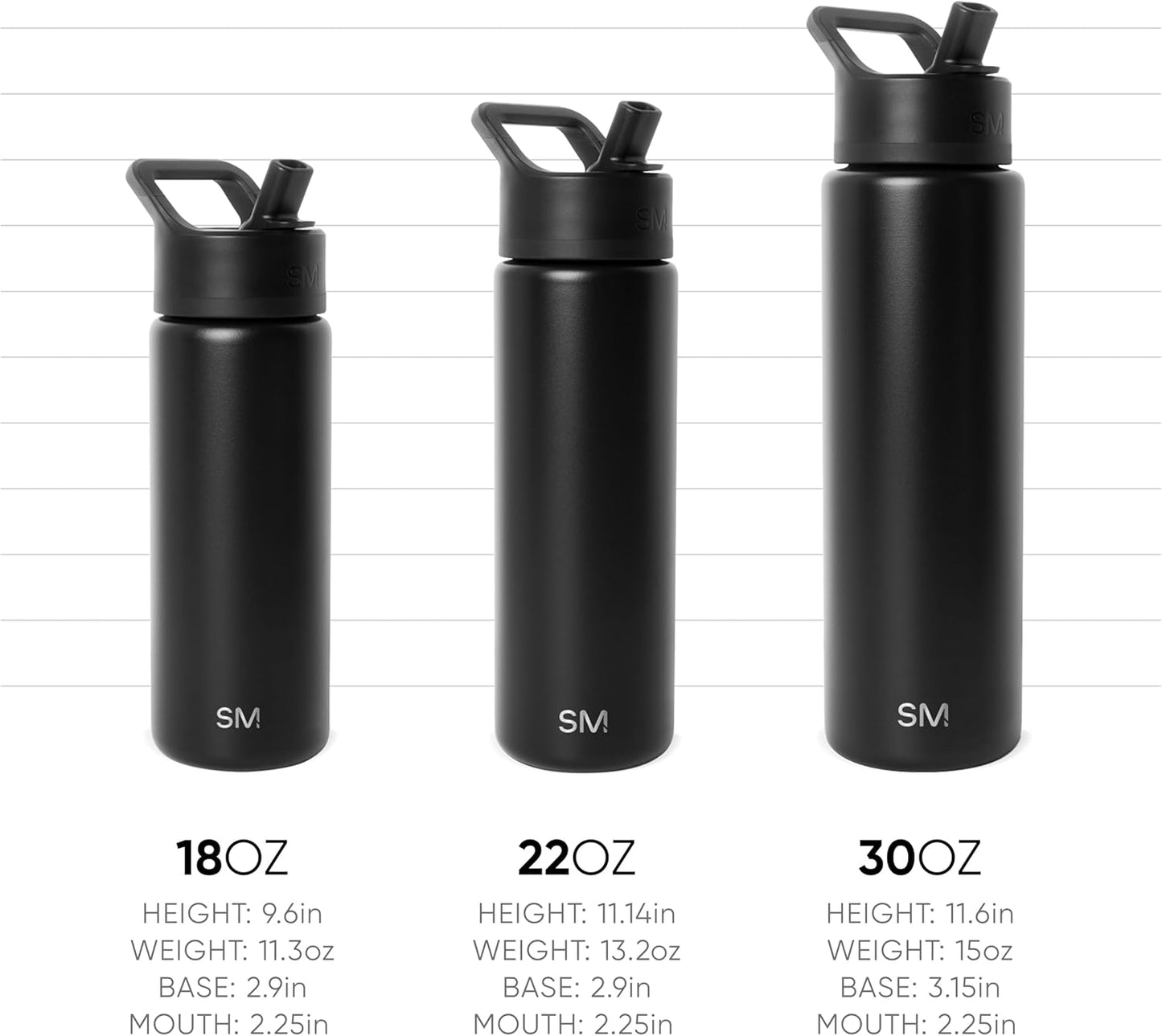Simple Modern Leopard Water Bottle with Straw Lid Vacuum Insulated Stainless Steel Metal Cup Bottles | Reusable Leak Proof BPA-Free Flask for Sports | Summit Collection | 22oz, Cream Leopard