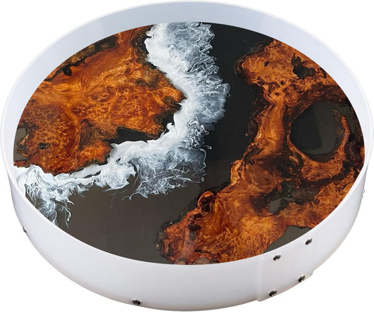 Resin Mold Large Round Deep -Kalinta 18inch Reusable Epoxy Round Molds for Resin Clock, Serving Tray Board, End Table£¬Floral Preservation Bouquet