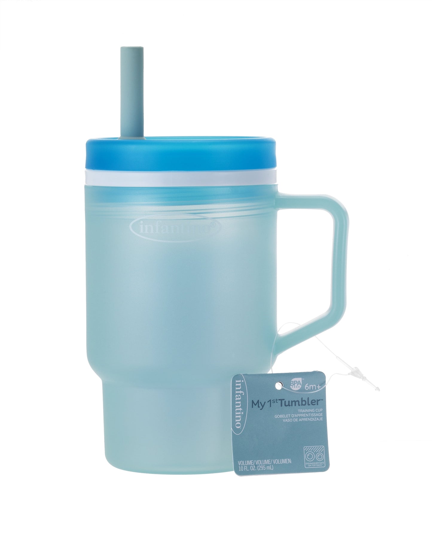 My 1St Tumbler – Adorable 10 Oz. Training Cup with Toddler-Friendly Straw and Handle, Moody Blue