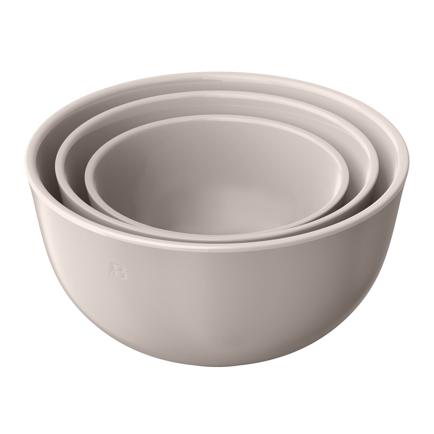 3-Piece Stoneware Nesting Mixing Bowl Set, Porcini Taupe by Drew Barrymore