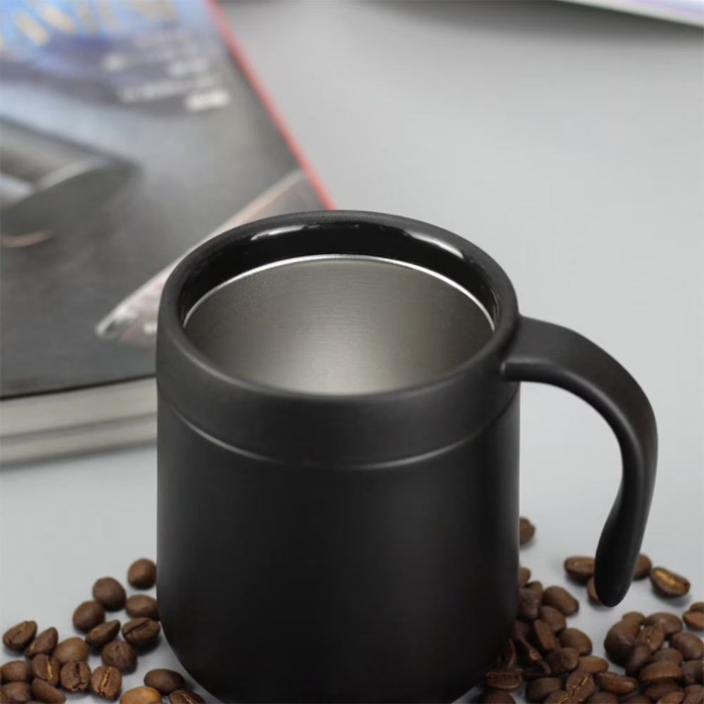 12 OZ Coffee Travel Mug Cup Stainless Steel Insulated Tumbler Handle Splash Proof Lid Straw Opening Double Wall Vacuum for Hot Cold Drinks, Ice, Tea, Camping