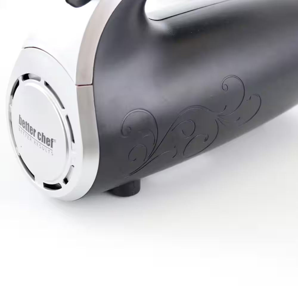 5-Speed 150-Watt Black Hand Mixer with Silver Accents