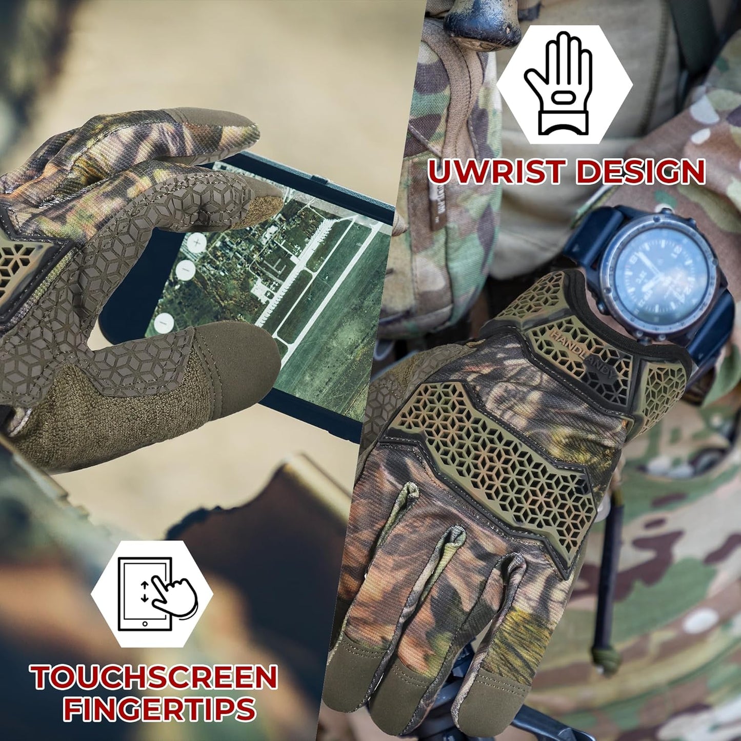 HANDLANDY Work Gloves for Men & Women, Utility Mechanic Working Gloves Touch Screen, Flexible Yard Work Gloves