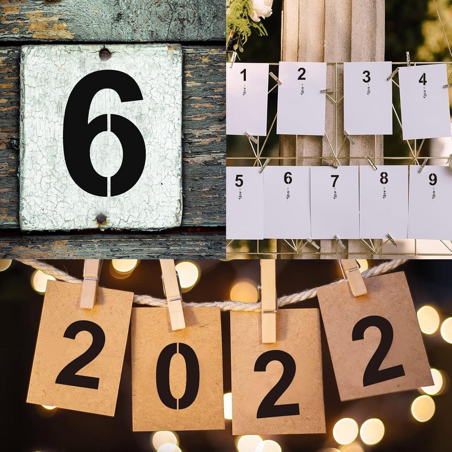 8 Inch Plastic Number Stencils Set - Reusable Digital Templates for Cake, Address, Painting
