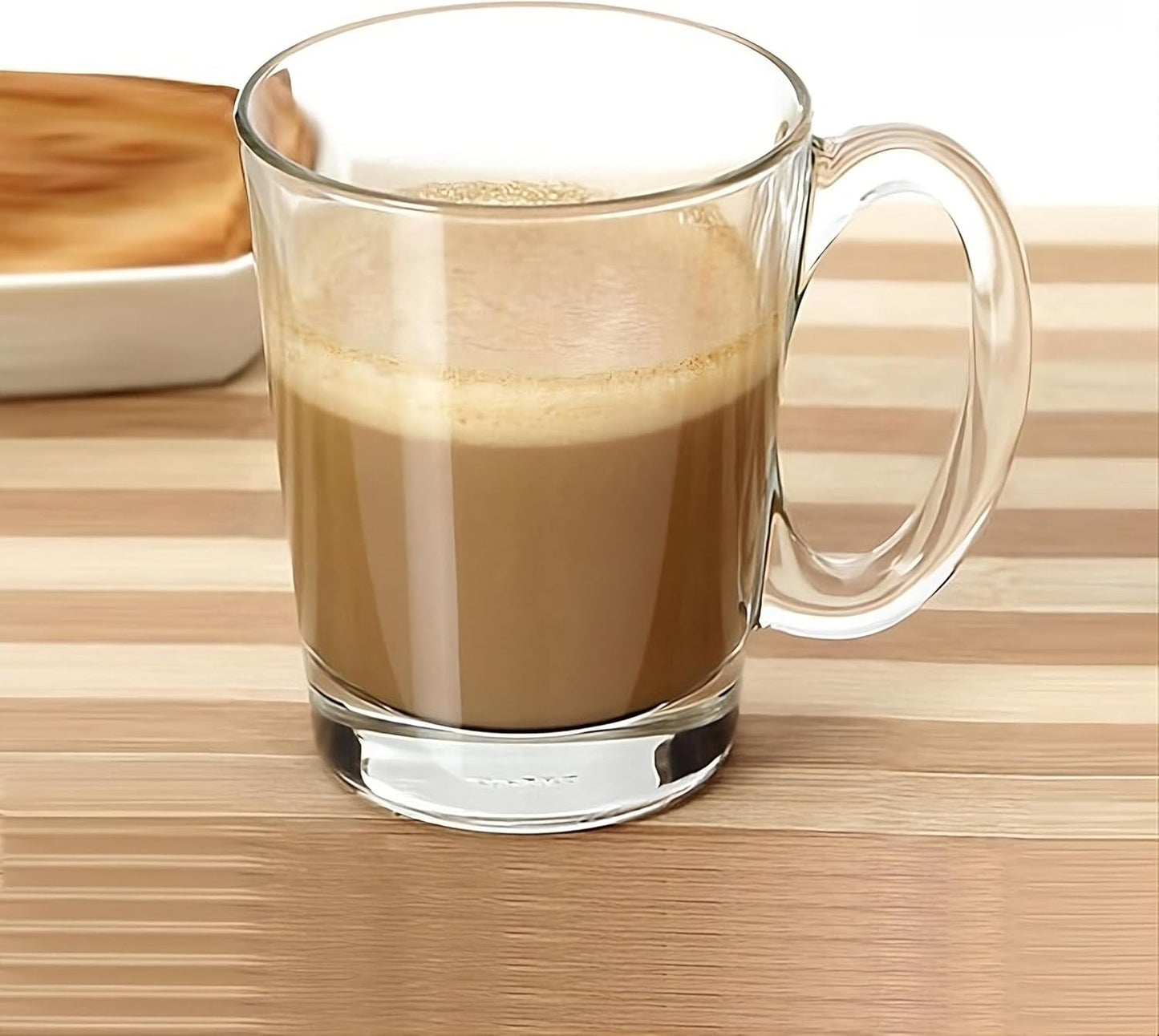 LEMONSODA Clear Large Glass Coffee Mug with Handles for Hot Beverages, Clear Mugs for Espresso, Tea, Cappucino, Latte, Juice (8.75 oz, 10.5 oz, 12 oz) (10.5 oz, Set of 6)