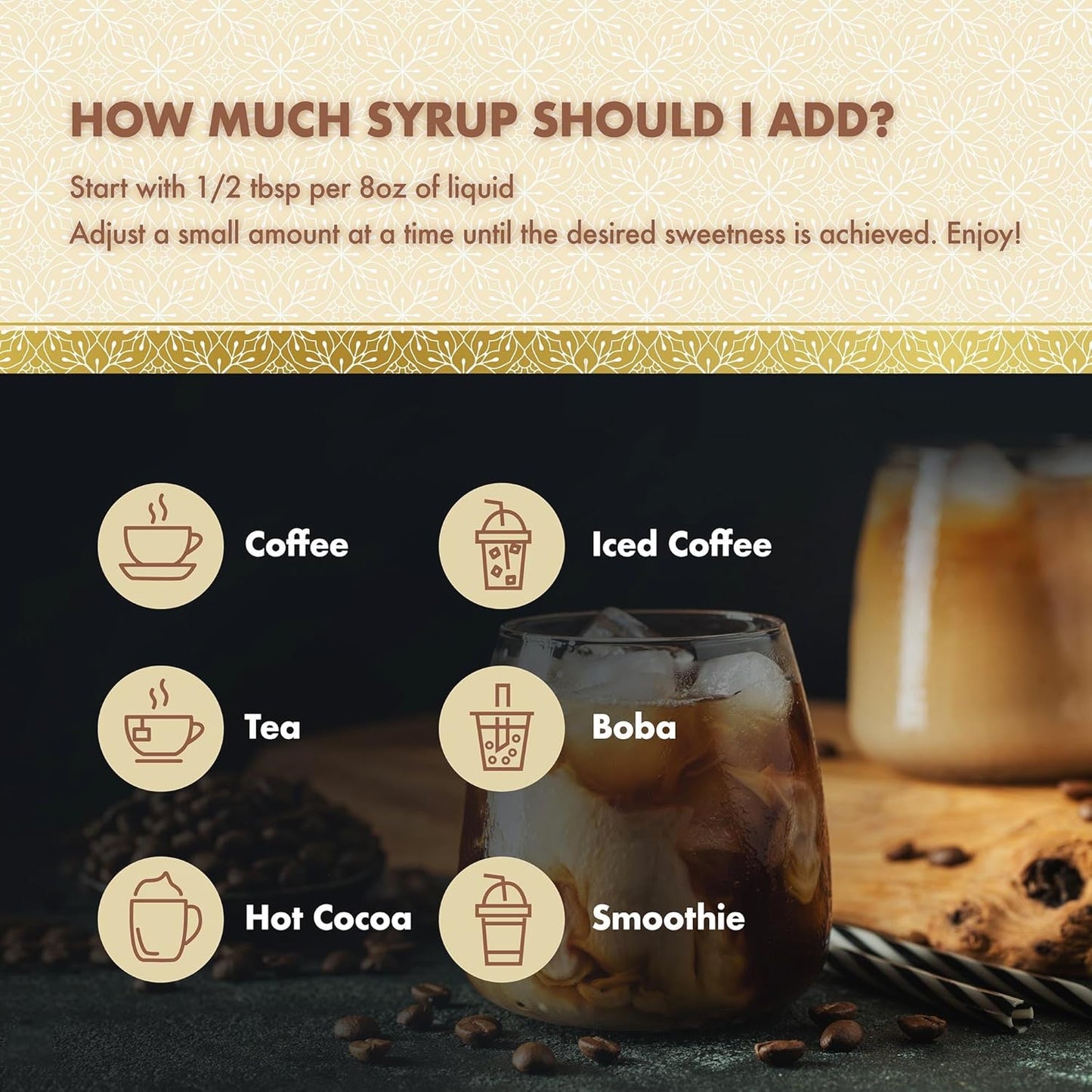 ChocZero Sugar Free White Chocolate Syrup for Coffee - Latte Flavoring Syrups - Keto Friendly, Zero Sugar, 25.4 Ounces (Pack of 1)