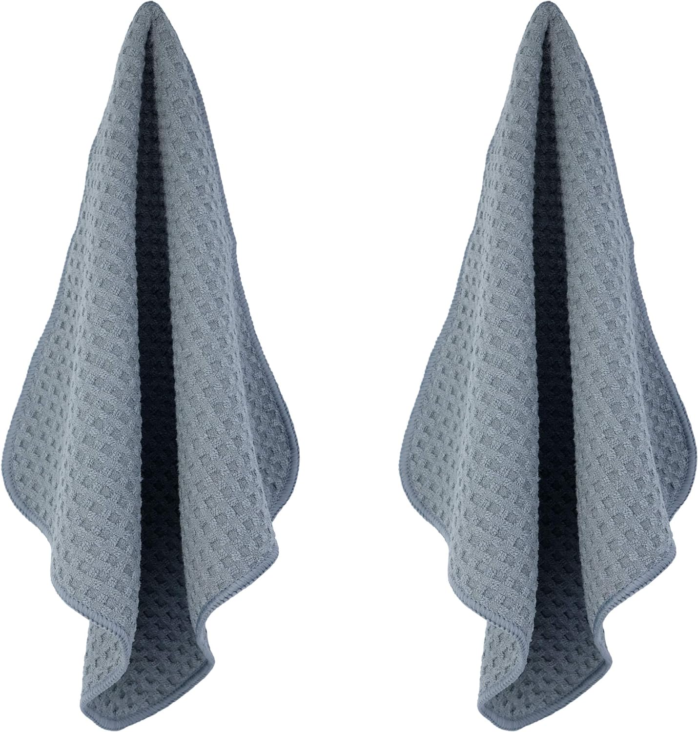 POLYTE Ultra Premium Microfiber Kitchen Dish Cloth Waffle Weave, 8 Pack (12x12 in, Gray)