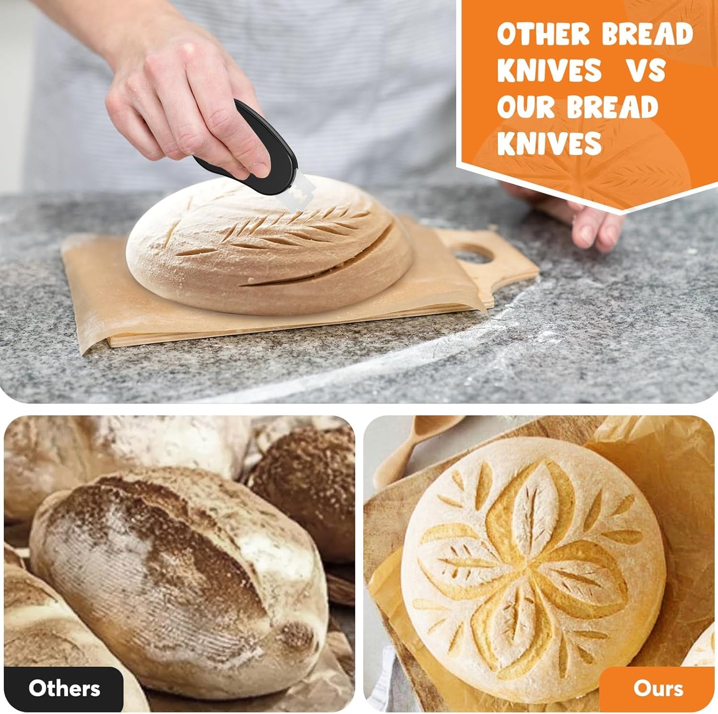 Extractable & Magnetic Bread Lame Dough Scoring Tool - Professional Sourdough Scoring Tool - Sourdough Bread Baking & Bread Scoring Tool - Scoring Patterns booklet & 5 Razor Blades (Black)