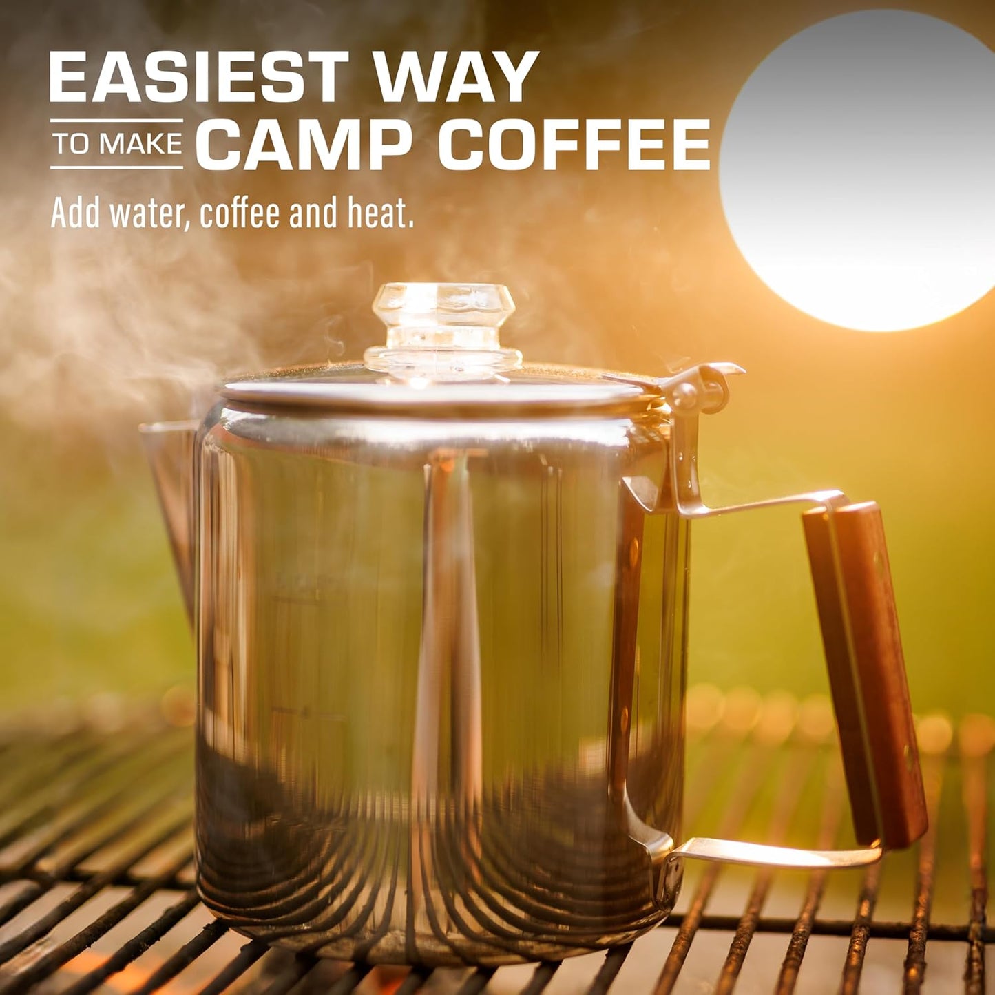 COLETTI Bozeman Percolator Coffee Pot — Coffee Percolator, Camping Coffee Pot – America’s Favorite Percolator – NO Aluminum or Plastic [6 cup]