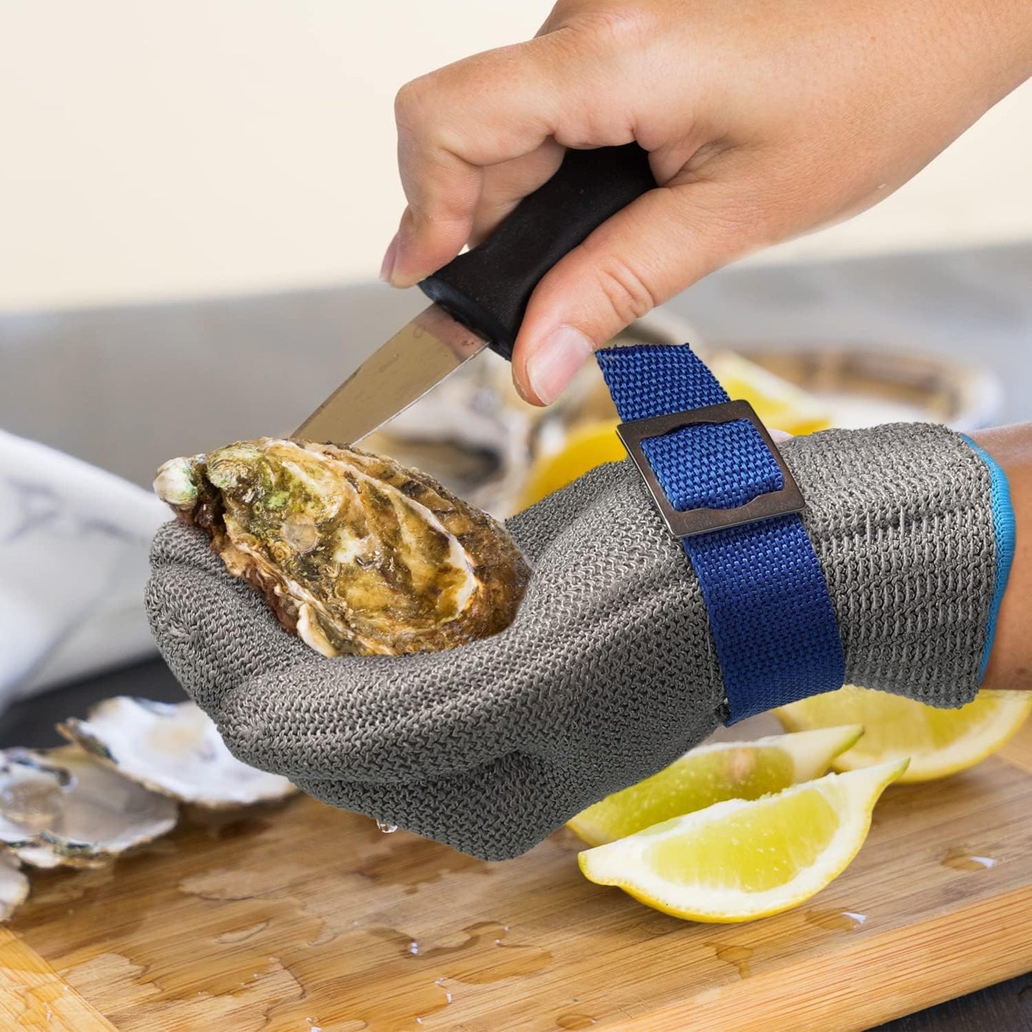 Schwer SlicePro ANSI A9 Cut Resistant Glove PR1707, Food Grade Stainless Steel Wire Metal Gloves, Cutting Gloves for Kitchen, Meat Cutting, Oyster Shucking, Fish Fillet, Non-PFAS（M, 2 PCS）