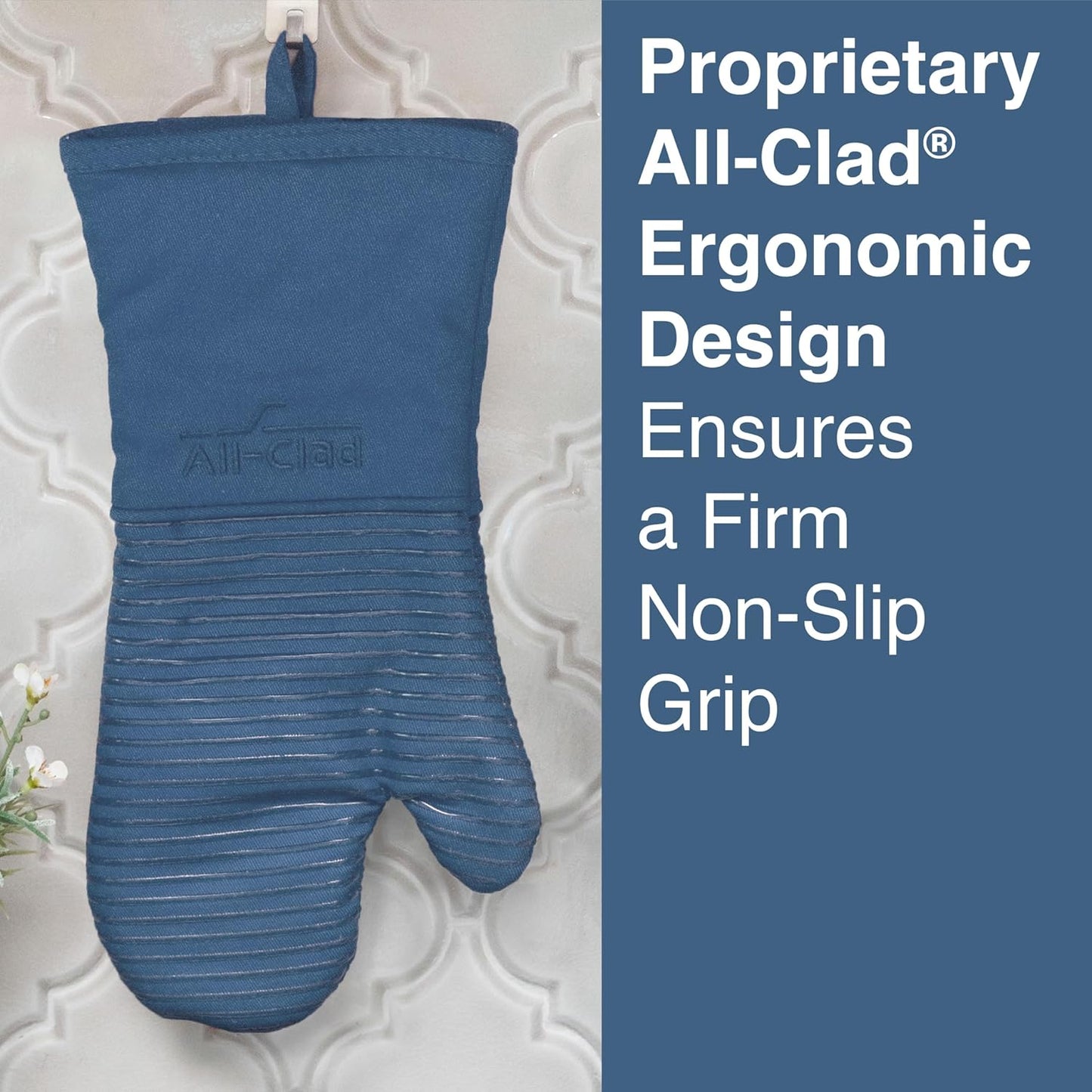 All-Clad Premium Silicone Oven Mitts, 2-Pack, Indigo