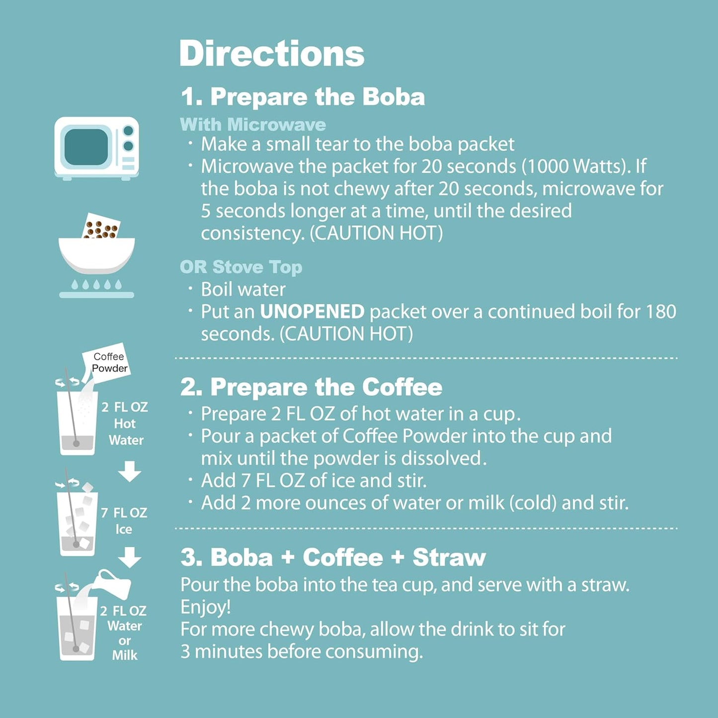 J WAY Instant Vanilla Latte Coffee Kit with Authentic Brown Sugar Tapioca Boba, Ready in Under One Minute, Paper Straws Included - 3 Servings