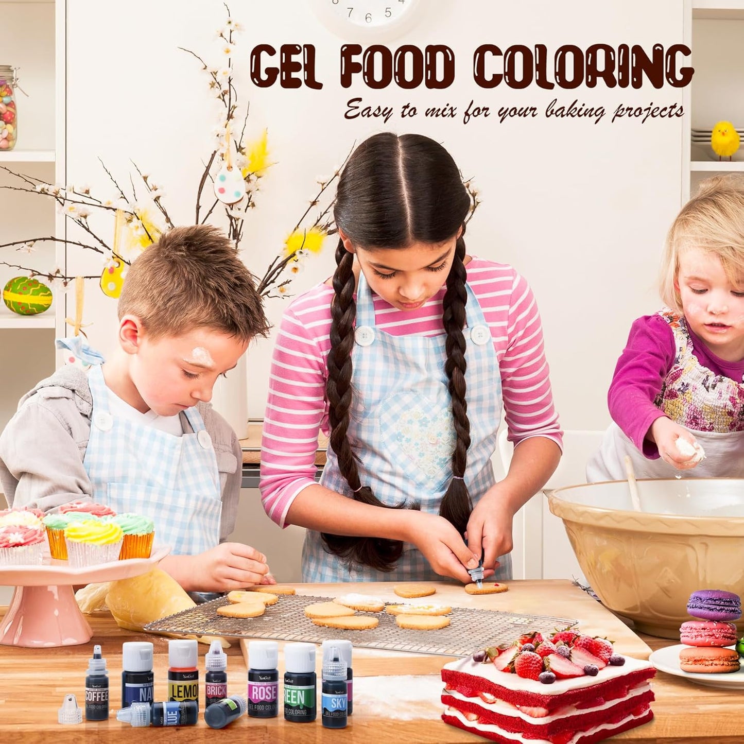 Food Coloring Gel - Vibrant Color Gel Food Coloring for Cake Decorating, Baking, Easter Egg, Icing - Tasteless Food Color Dye for Fondant, Cooking, Slime, Airbrush (Pink, 5.3oz)