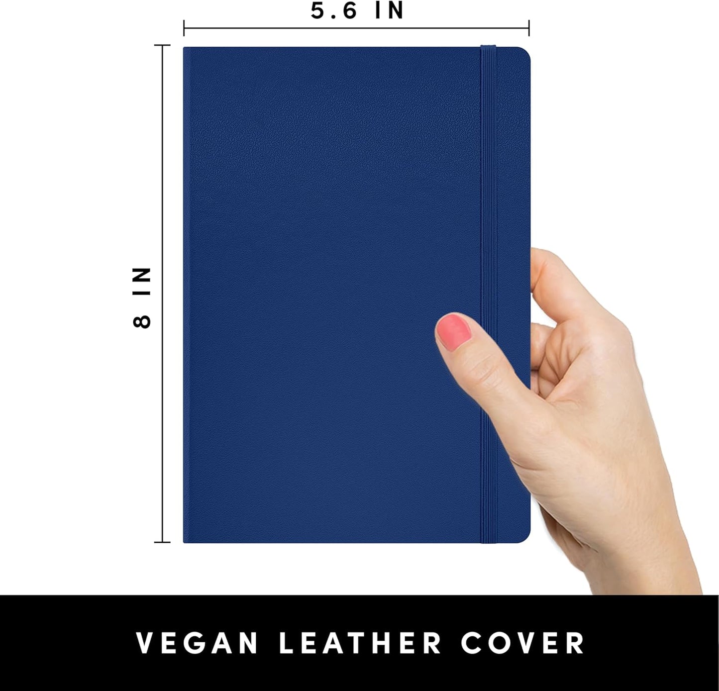 PAPERAGE Blank Journal Notebook, (Royal Blue), 160 Pages, Medium 5.6 in x 8 in - 100 GSM Thick Paper – Hardcover Journaling Notebook for Work, School, Note Taking or Sketching