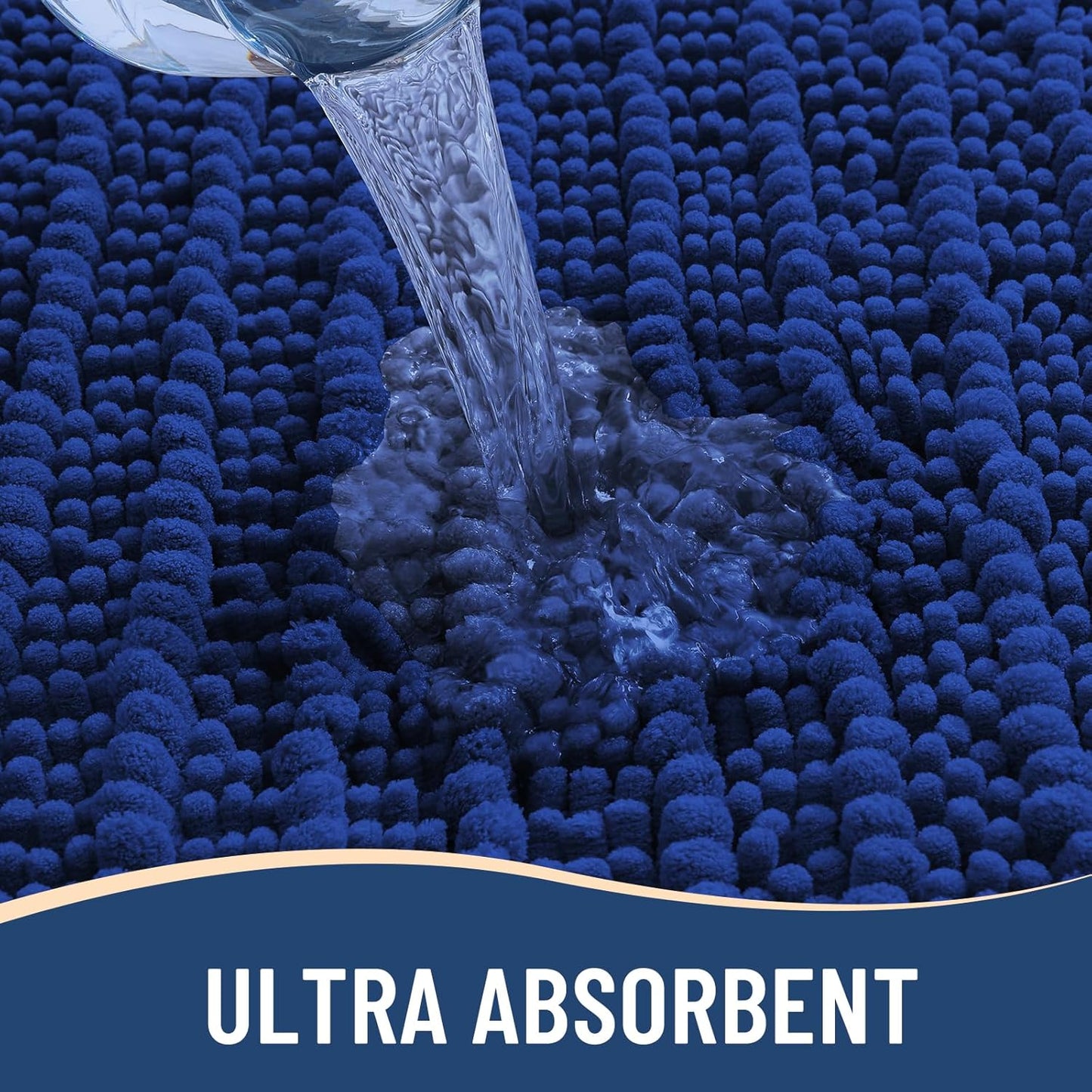 Arotive Luxury Chenille Bathroom Rug Mat, Extra Soft Thick Absorbent Shaggy Bath Rugs, Non-Slip Machine Wash Dry, Plush Bath Mats for Bathroom, Shower and Tub, 36x24, Royal Blue