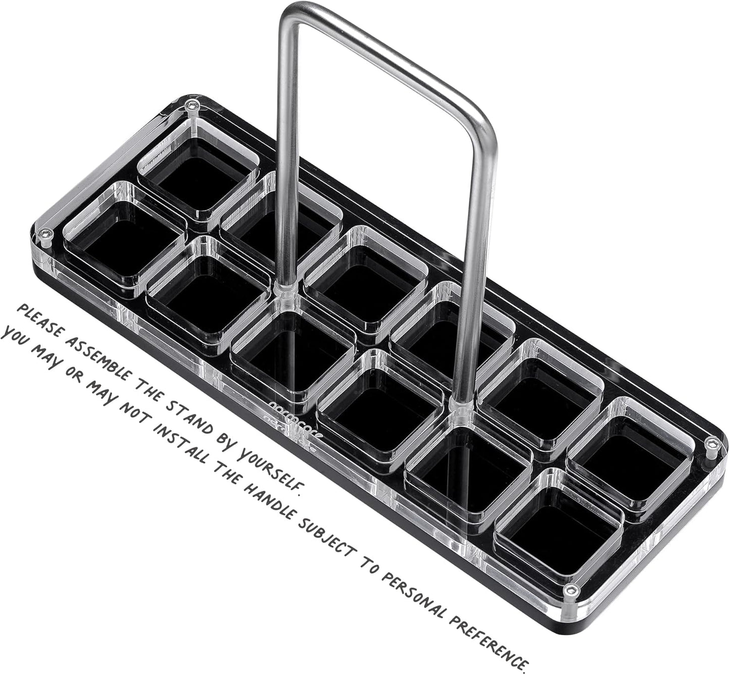 Normcore Single Dose Coffee Bean Storage Containers - 12 Tubes Espresso Bean Cellars with Stand & Hopper - One-Way Exhaust Valve - Capacity 25-28g - Lt Smoke Grey