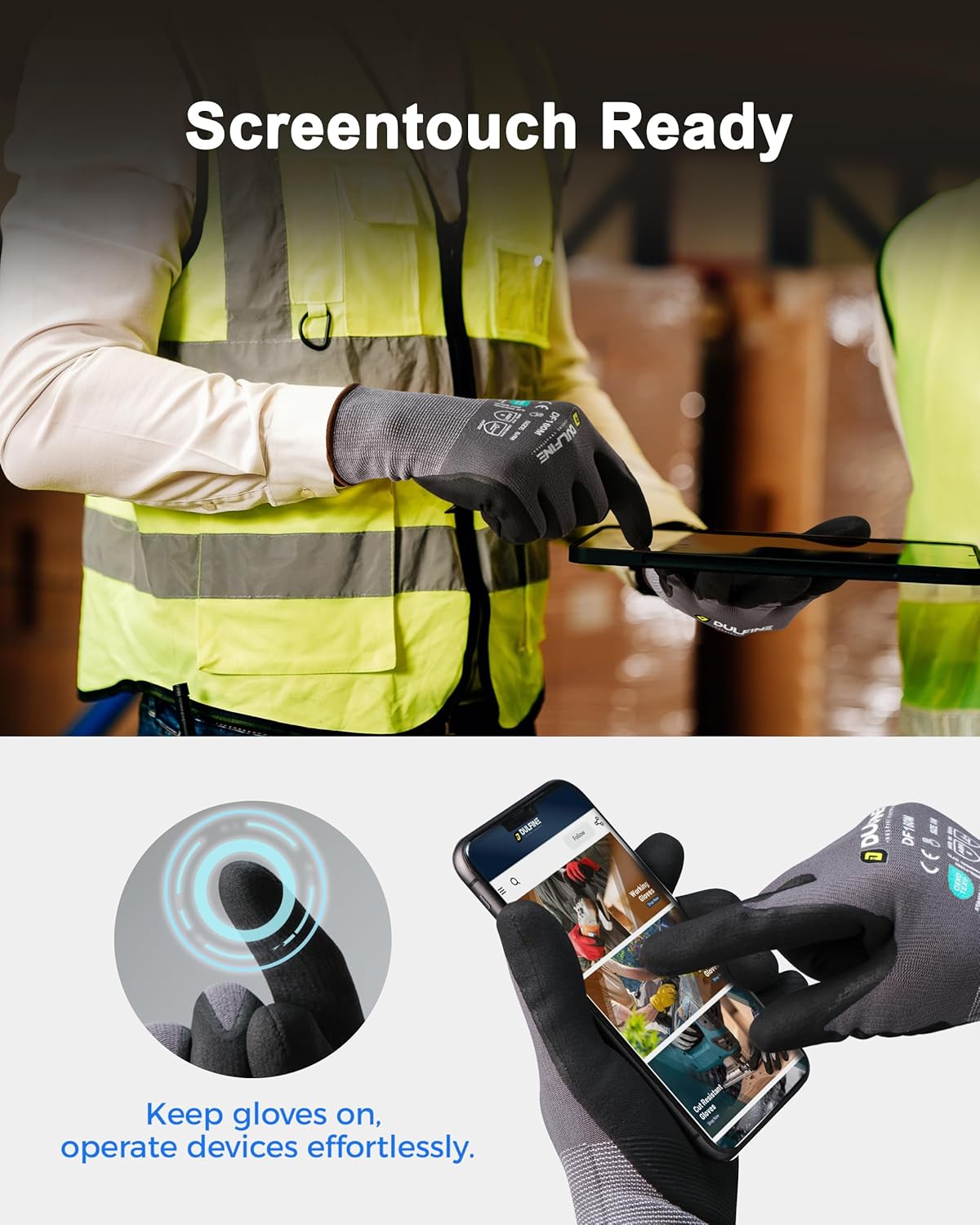 Safety Work Gloves MicroFoam Nitrile Coated-12 Pairs Pack,Red Seamless Knit Nylon Glove with Black Micro-Foam Nitrile Grip,Ideal for General Purpose,Automotive,Home Improvement,Painting(Small)