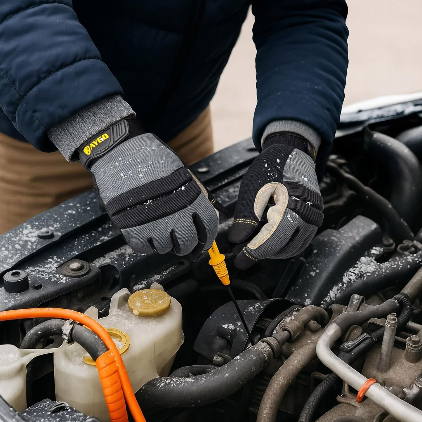 KAYGO Insulated Mechanic Work Gloves,3 Pairs KG127W Winter Thermal Safety Work Gloves for Men and Women, Double Lining,Heavy duty,Improved dexterity,Excellent Grip,Ideal for outdoor jobs,XL