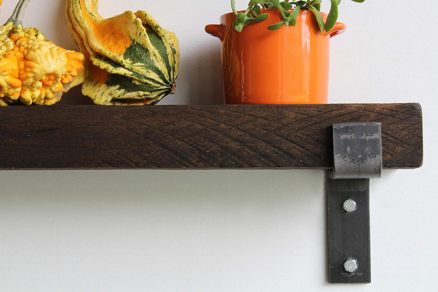 Urban Legacy Accent Shelves | Reclaimed Barn Plank | Set of 2 with Full Brackets (Coffee Bean 30" x 4.5" x 2")